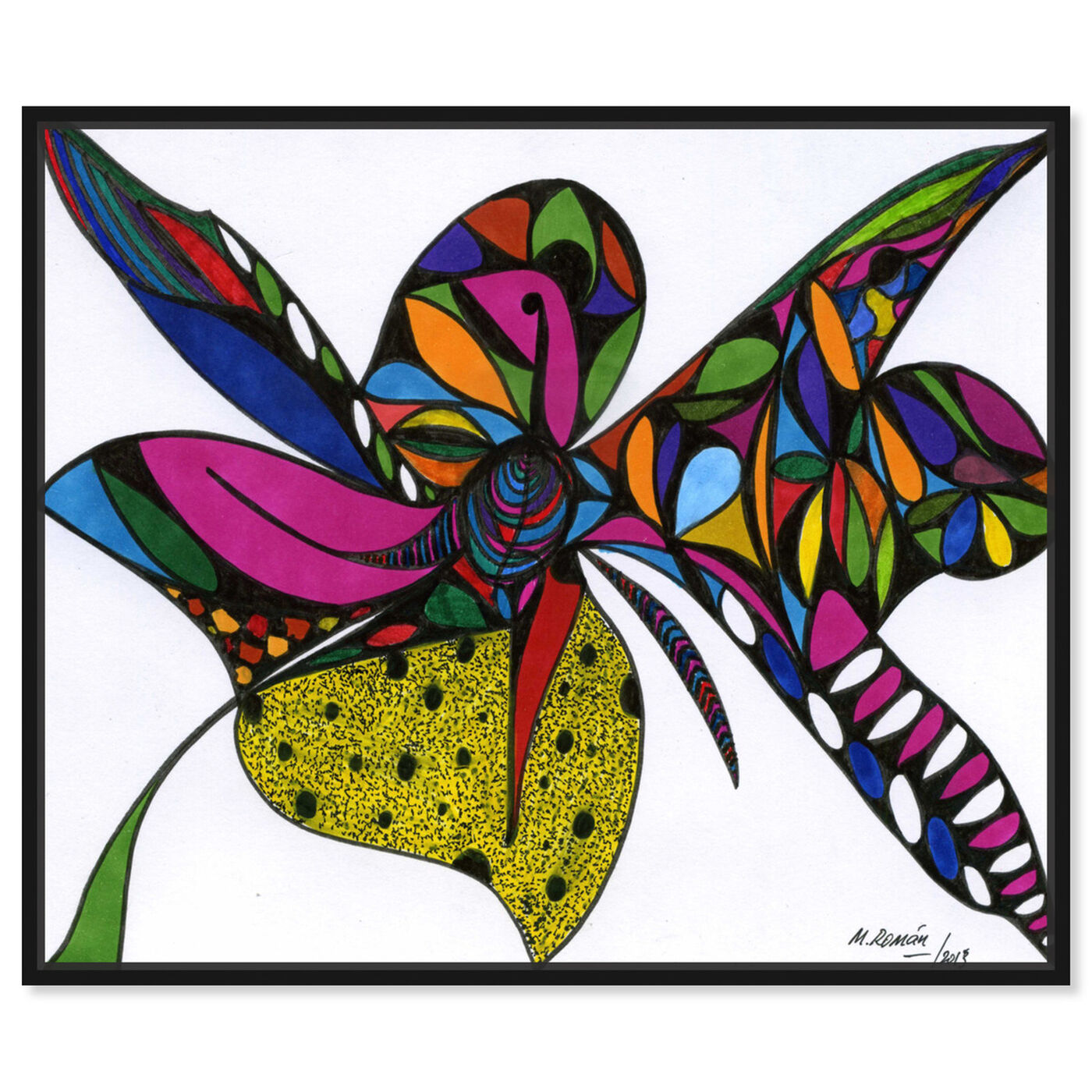 Front view of Wild Orchid featuring abstract and shapes art.