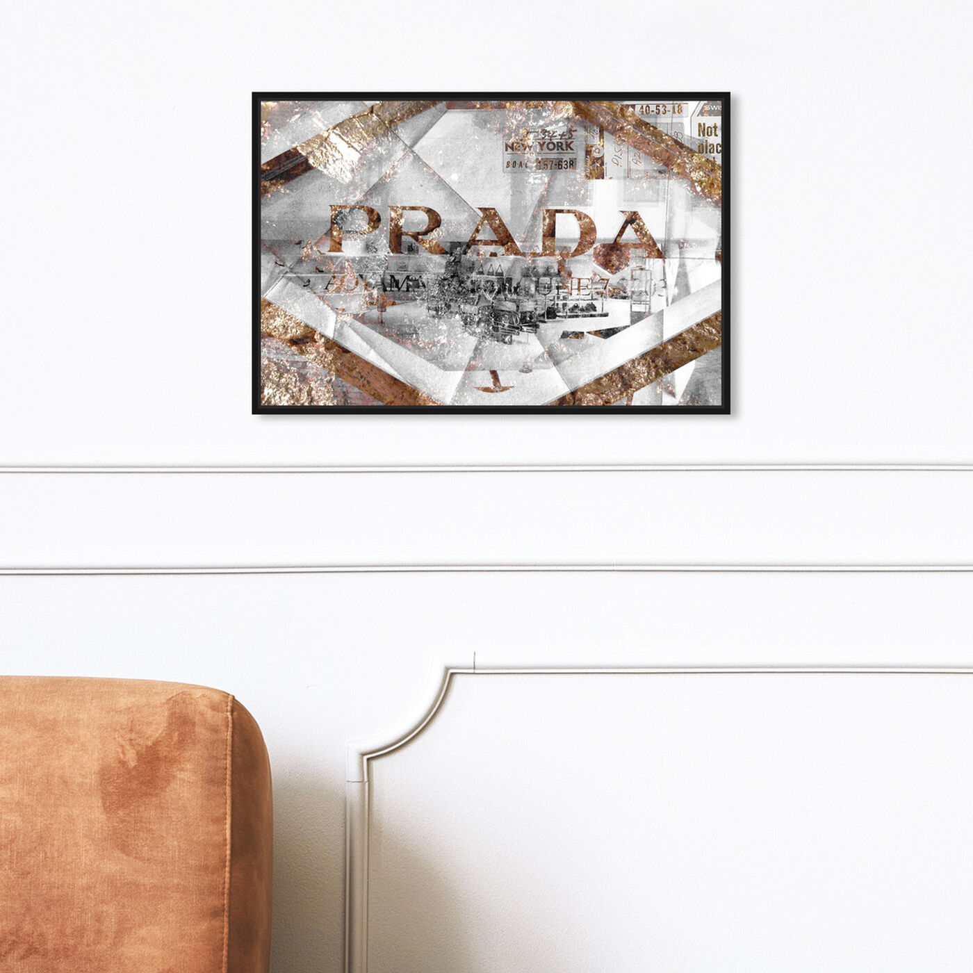 Hanging view of The Eye of Gold featuring fashion and glam and road signs art.