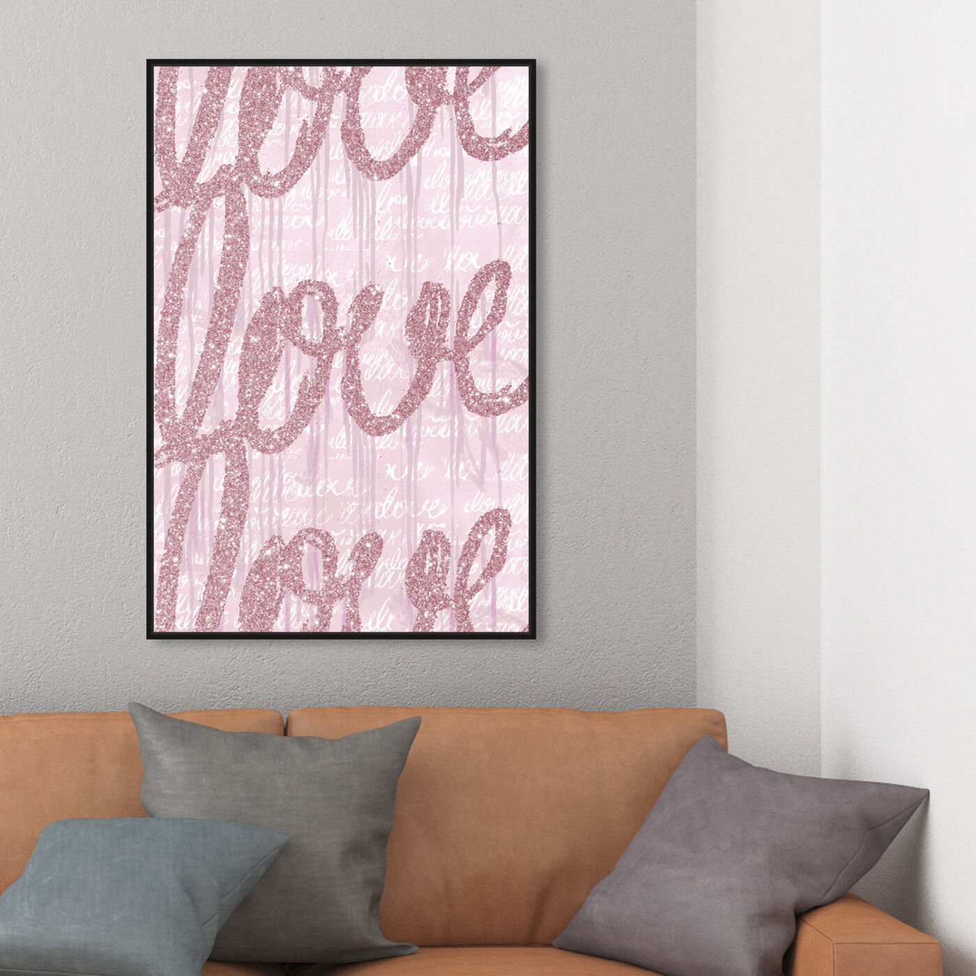 Hanging view of Round and Round Tall Blush Pink featuring typography and quotes and love quotes and sayings art.