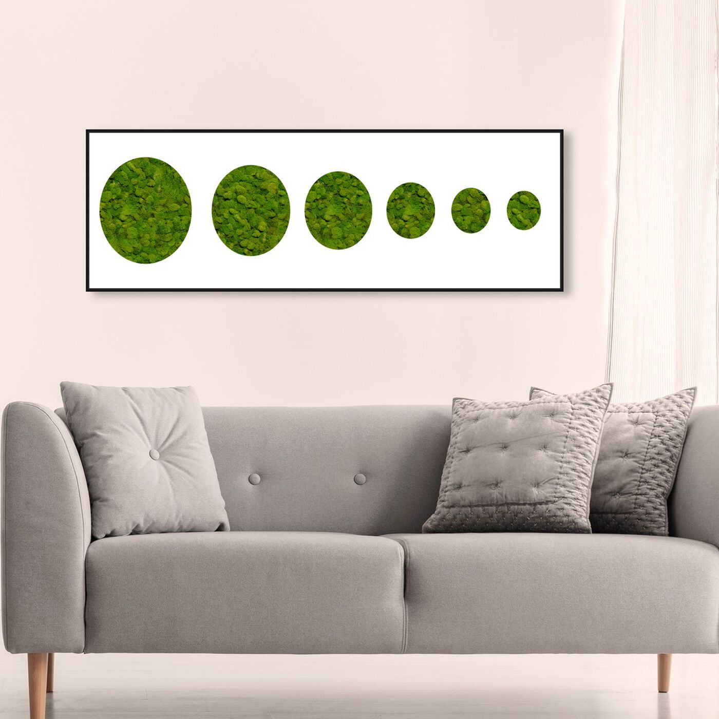 Hanging view of Moss Circles featuring floral and botanical and botanicals art.
