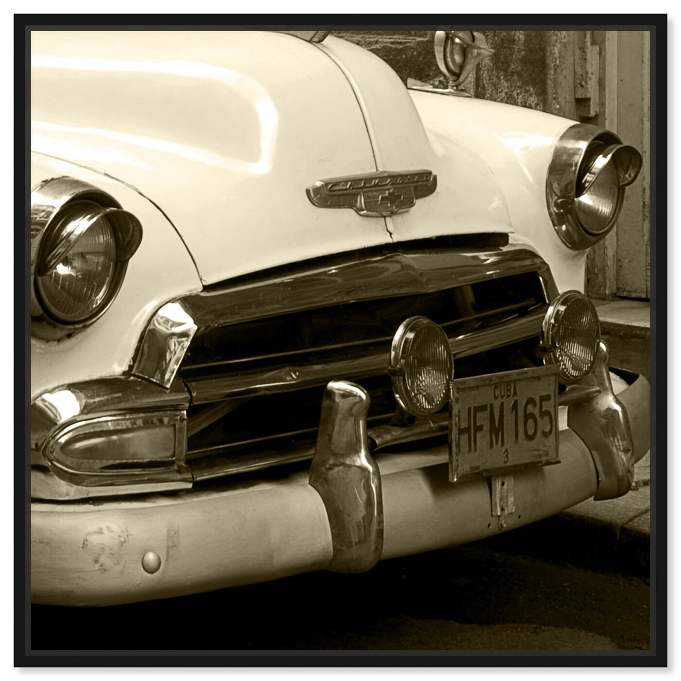Front view of Vintage Macchina II featuring transportation and automobiles art.