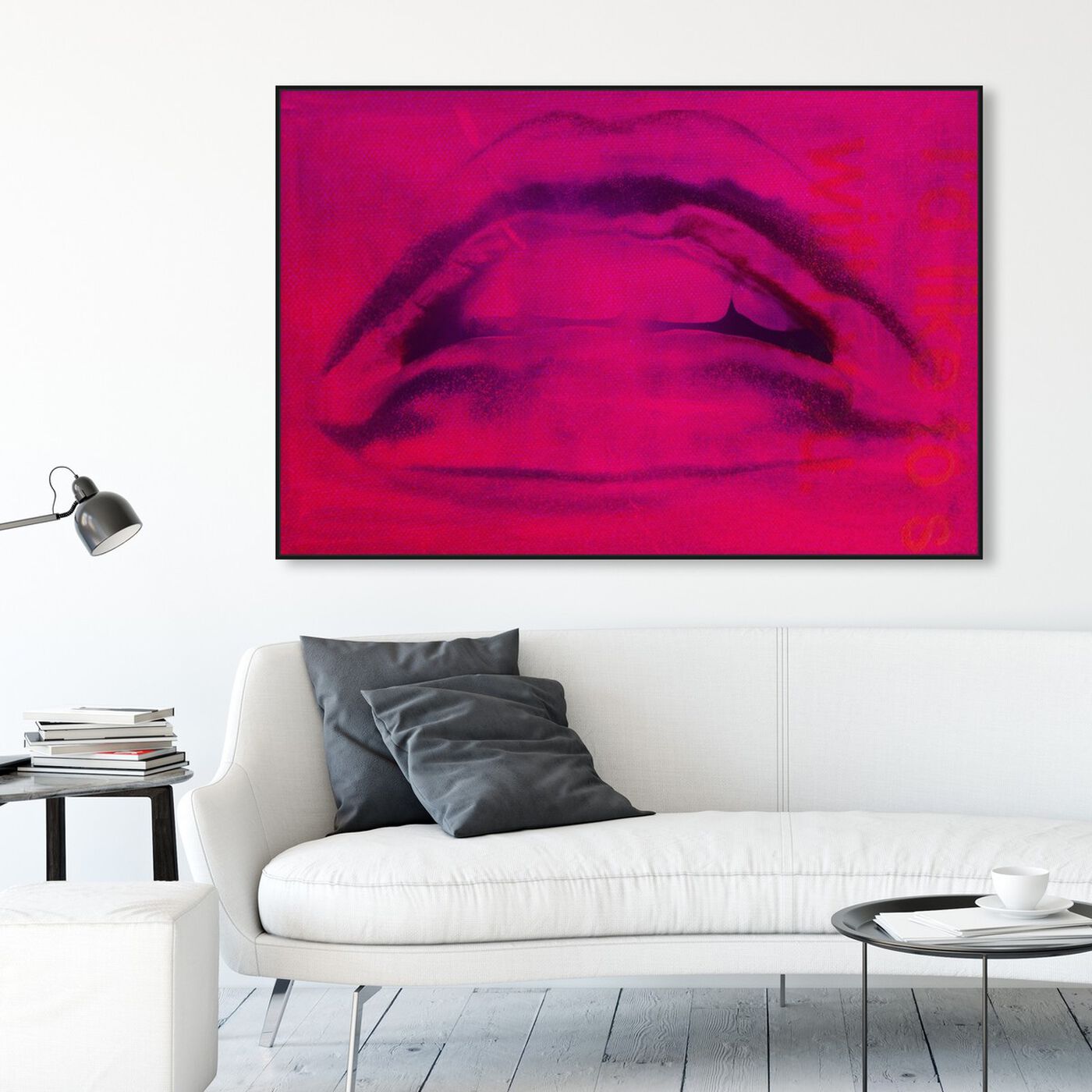 Hanging view of Kiss Caviar PINK featuring fashion and glam and lips art.