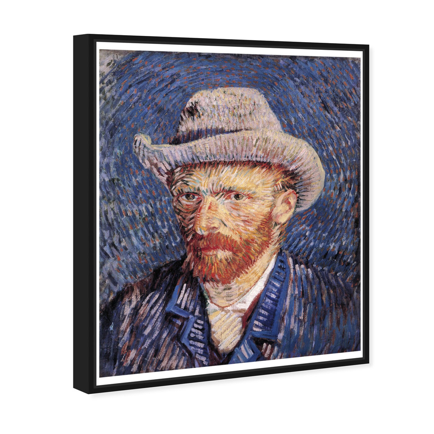 Angled view of Van Gogh - Self Portrait with Felt featuring classic and figurative and impressionism art.