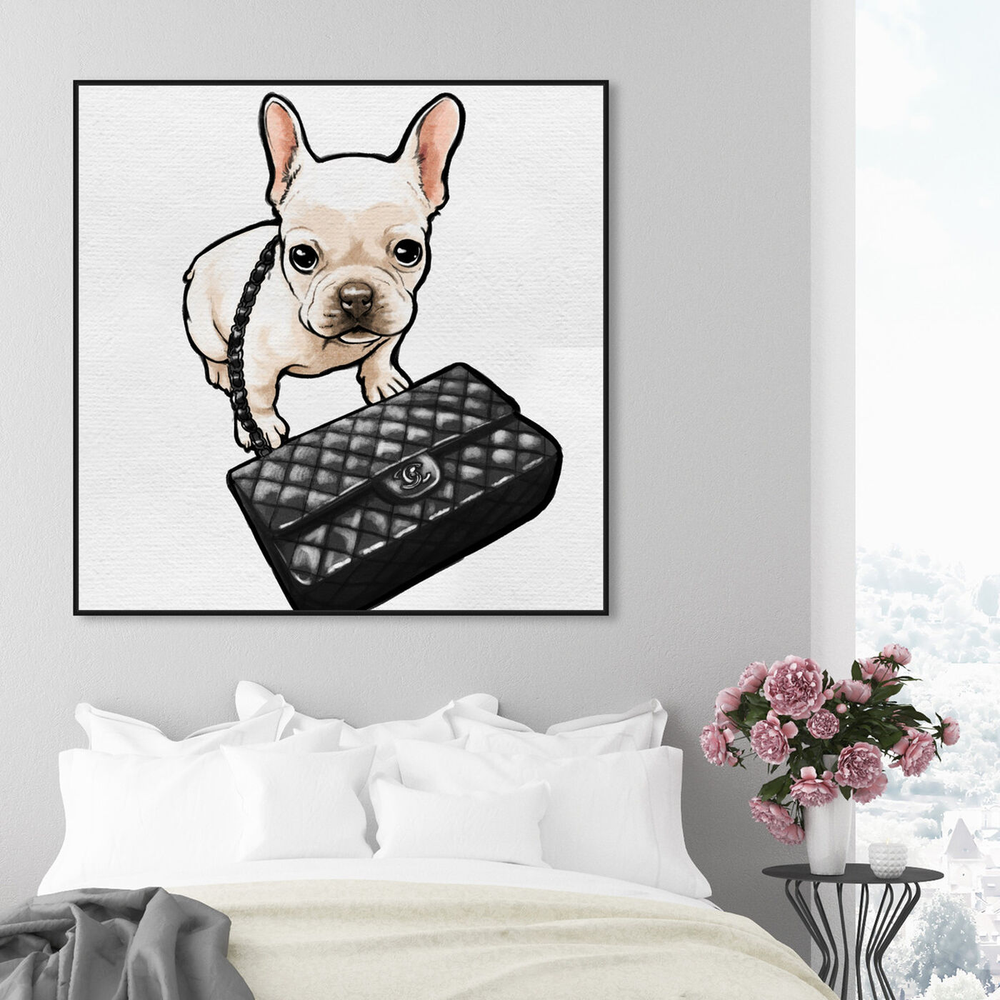 Hanging view of Classy Frenchie featuring animals and dogs and puppies art.