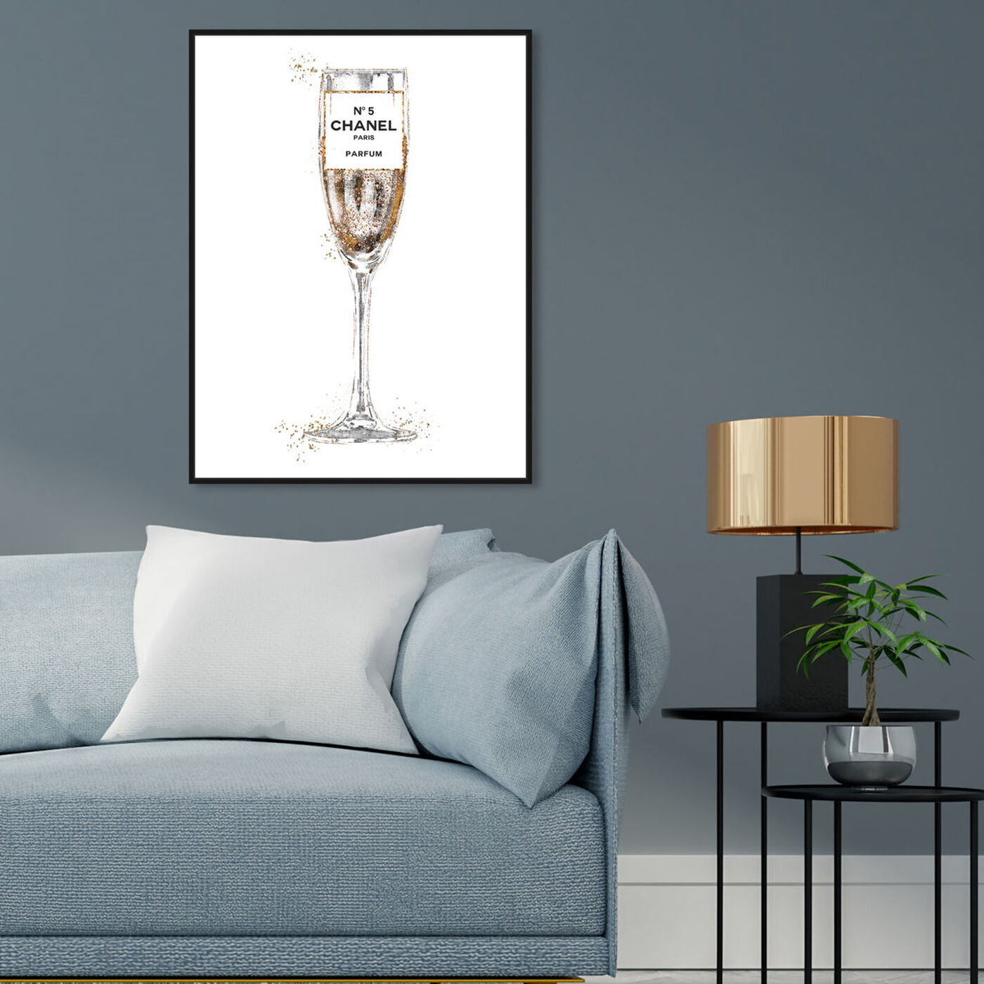 Hanging view of Glam Bubbly Champagne Perfume White featuring fashion and glam and lifestyle art.