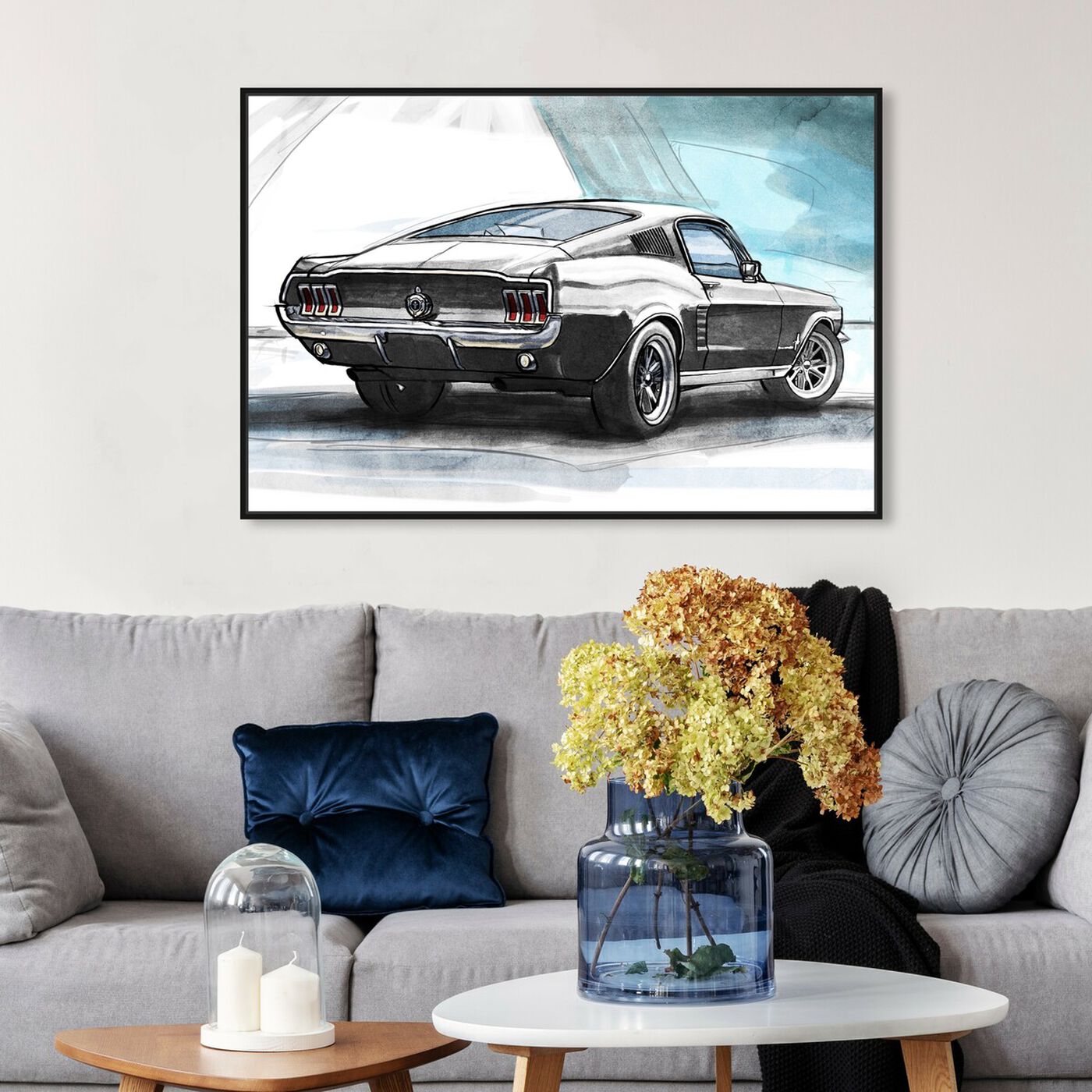 Hanging view of Silver Beauty featuring transportation and automobiles art.