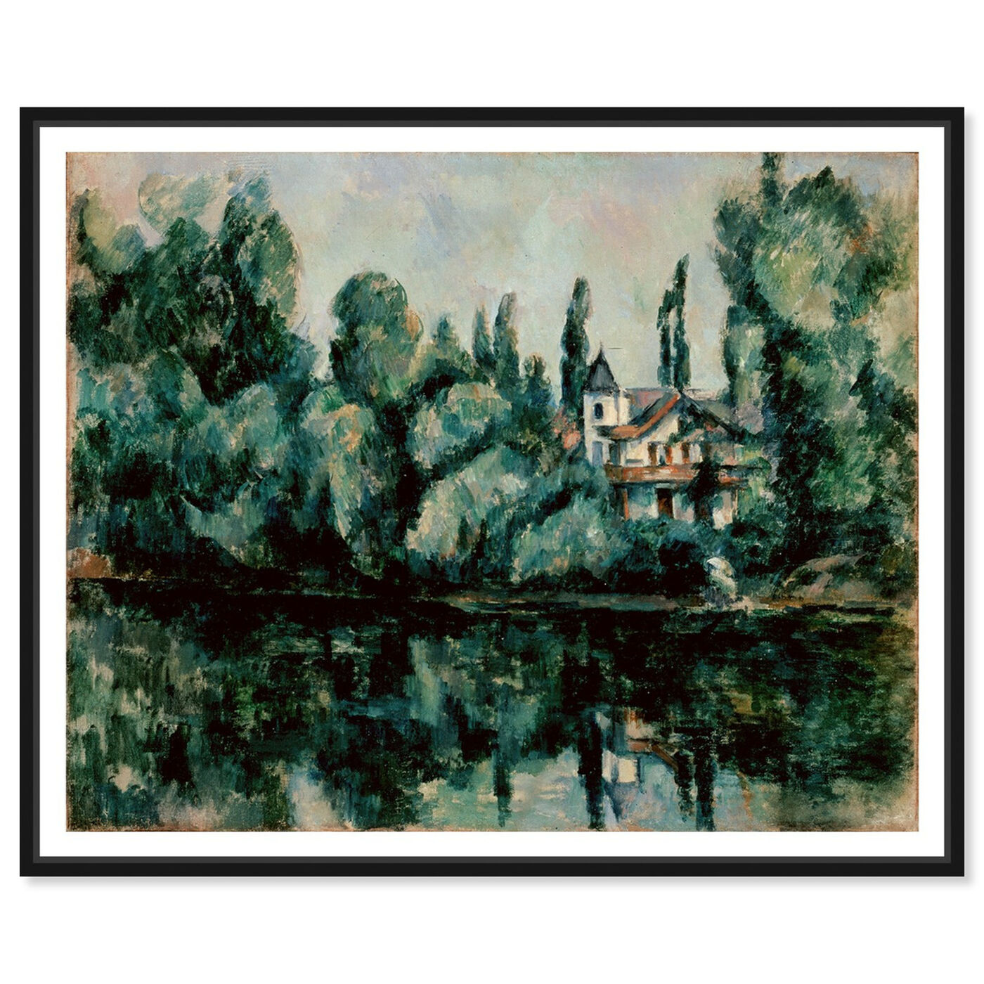 Front view of Paul Cezanne - Les Rives De La Marne featuring nature and landscape and forest landscapes art.