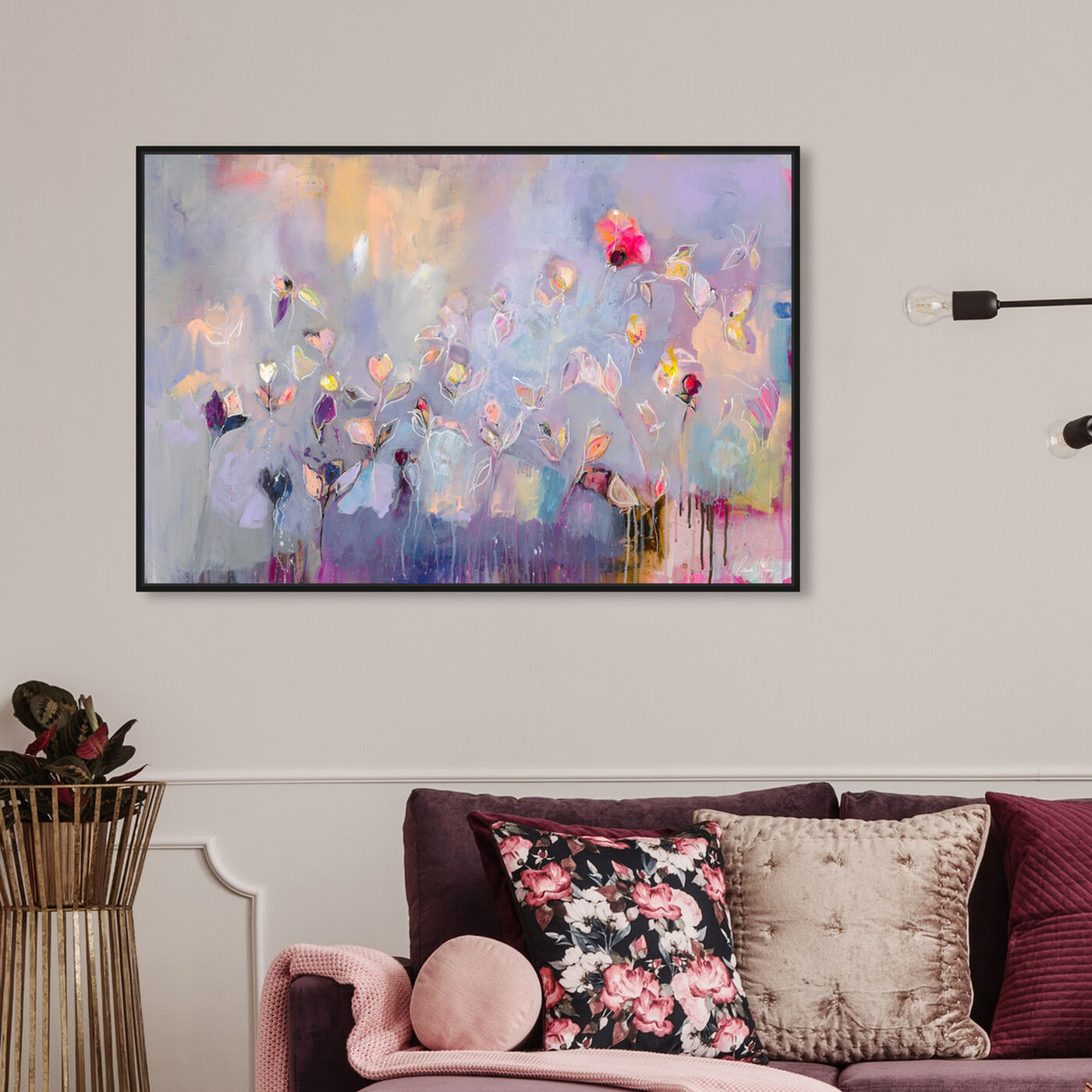 Hanging view of Infinitely Divine by Michaela Nessim featuring abstract and paint art.