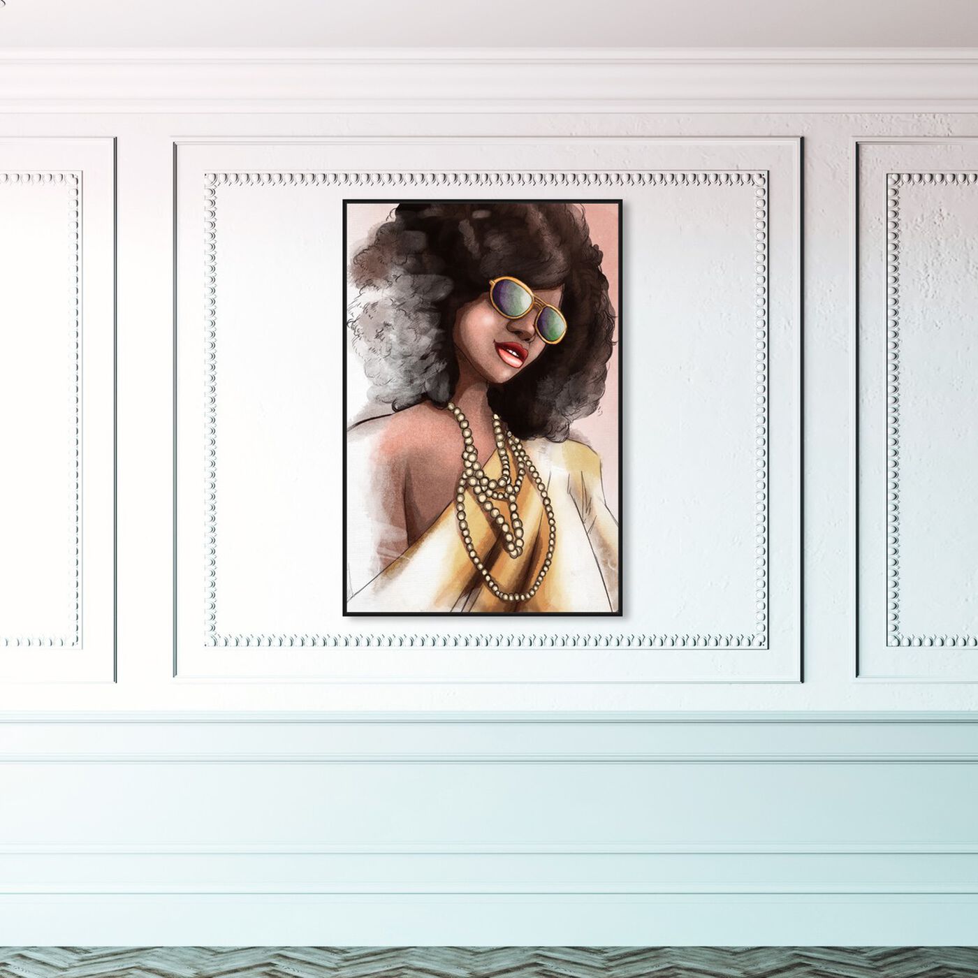 Hanging view of Elegant Fade featuring fashion and glam and portraits art.