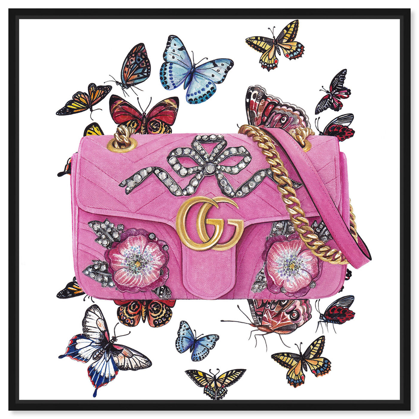 Front view of Doll Memories - Butterfly Bag featuring fashion and glam and handbags art.
