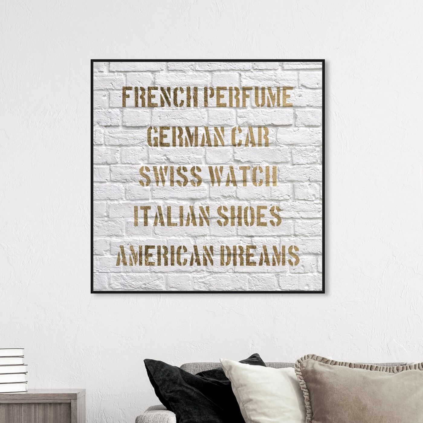 Hanging view of American Dream  featuring typography and quotes and inspirational quotes and sayings art.