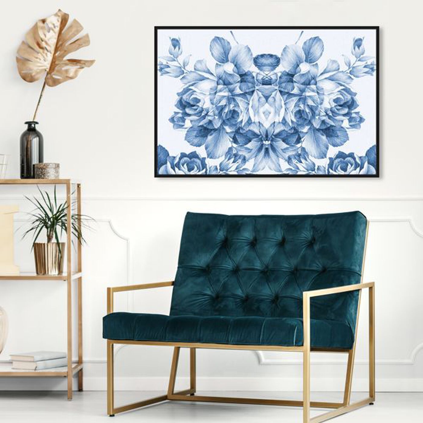Hanging view of Floral Madness Blue featuring floral and botanical and florals art.