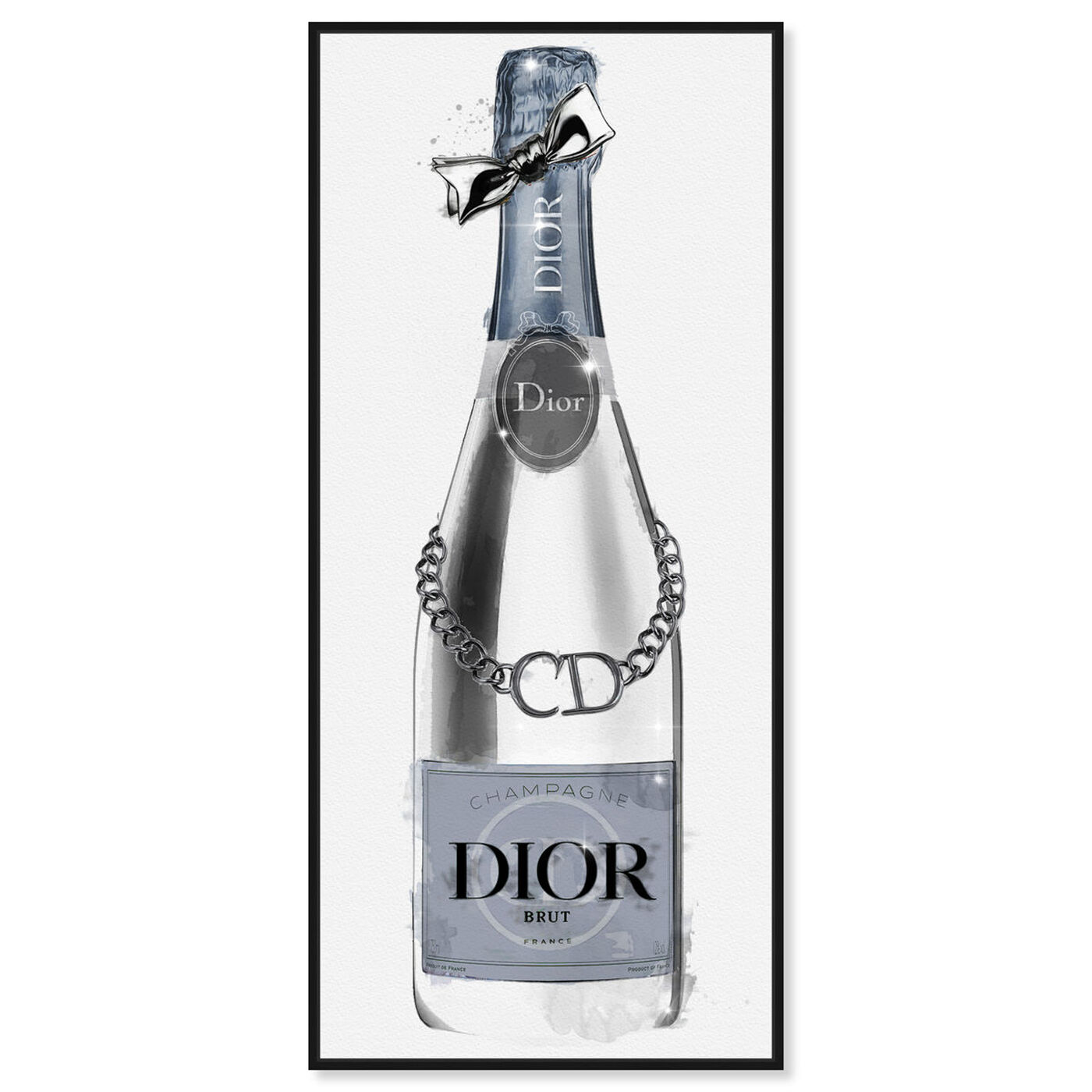 Front view of Champagne Brut de Paris featuring fashion and glam and fashion art.