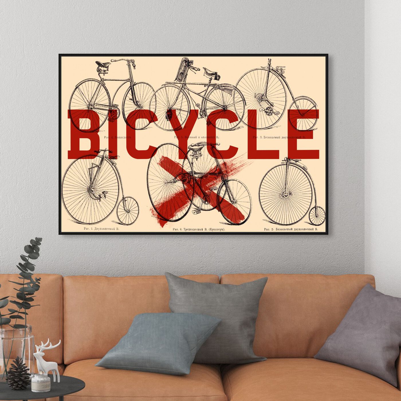 Hanging view of Bicycle featuring transportation and bicycles art.