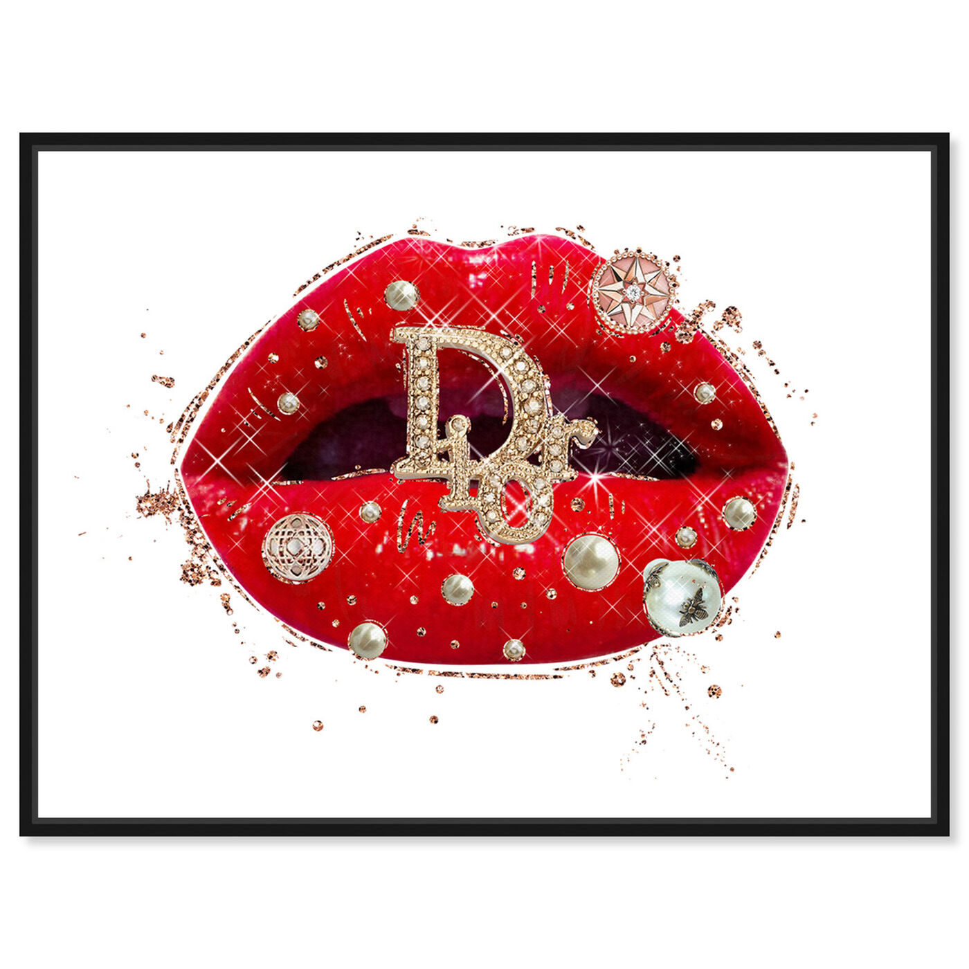 Front view of Pearls on Red Lips featuring fashion and glam and lips art.