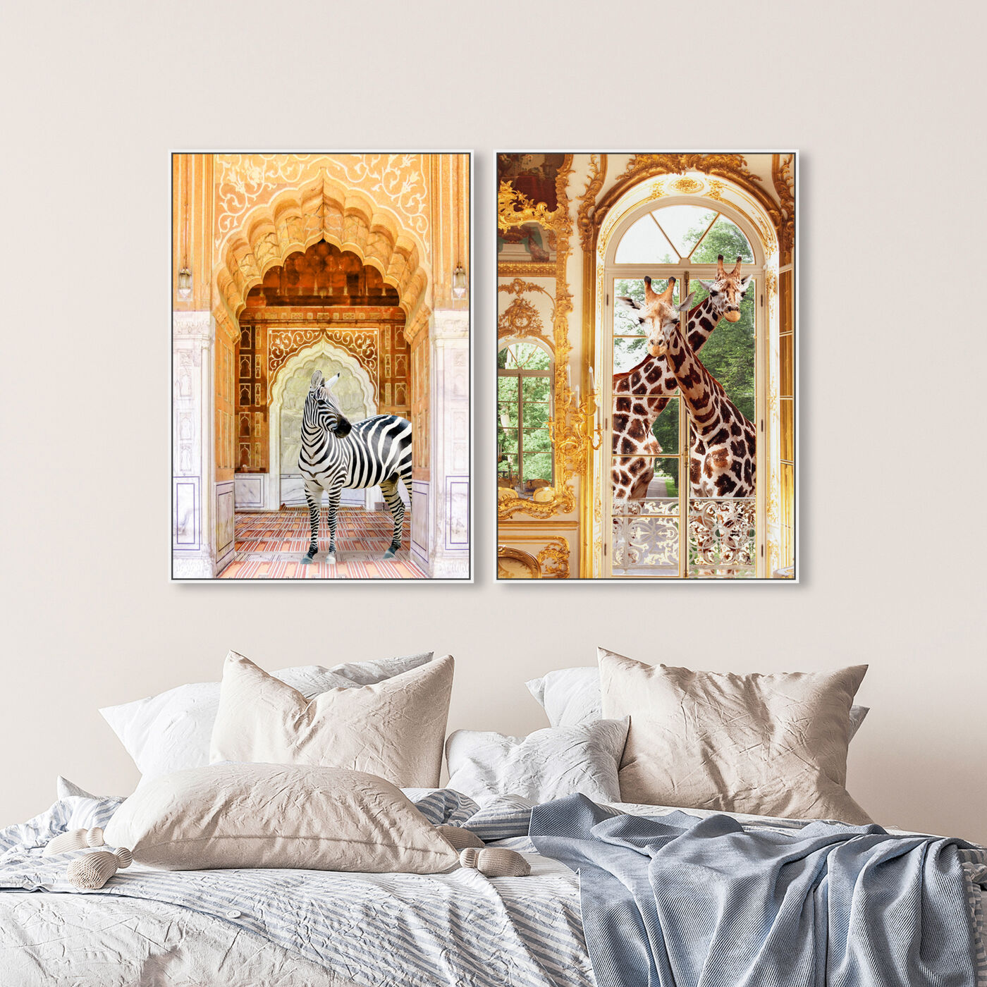 Hanging view of Animal Palace Entrance Set featuring animals and zoo and wild animals art.