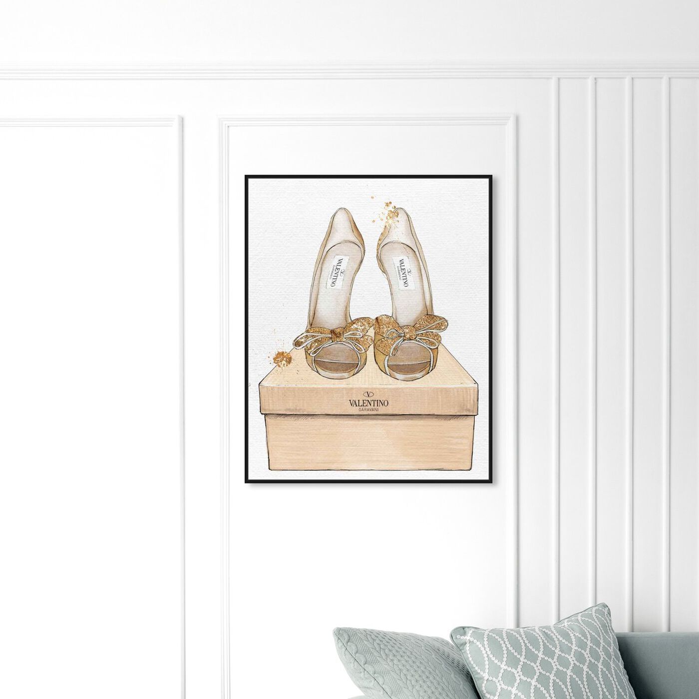 Hanging view of High Heels and Big Bows featuring fashion and glam and shoes art.