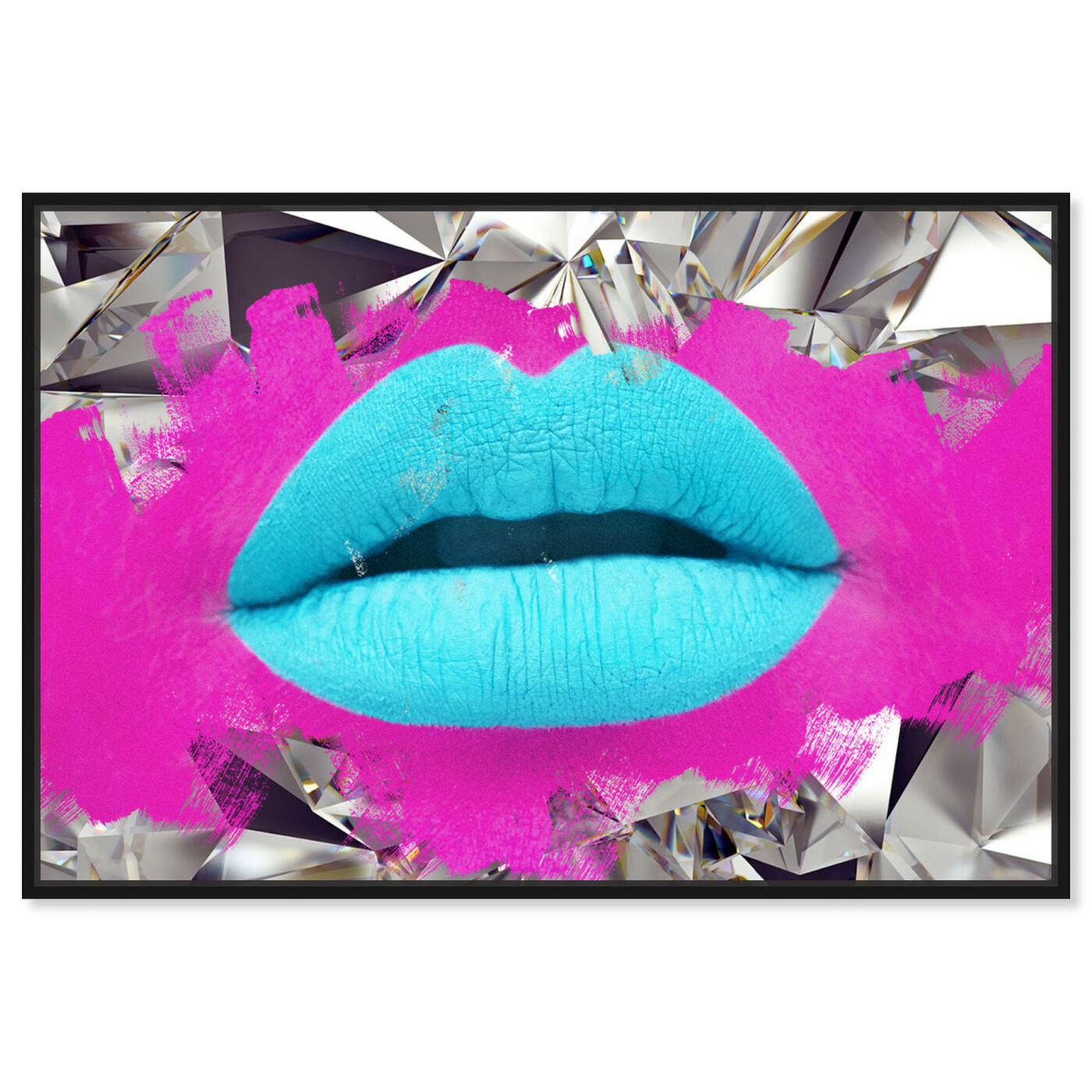 Front view of Androkiss featuring fashion and glam and lips art.