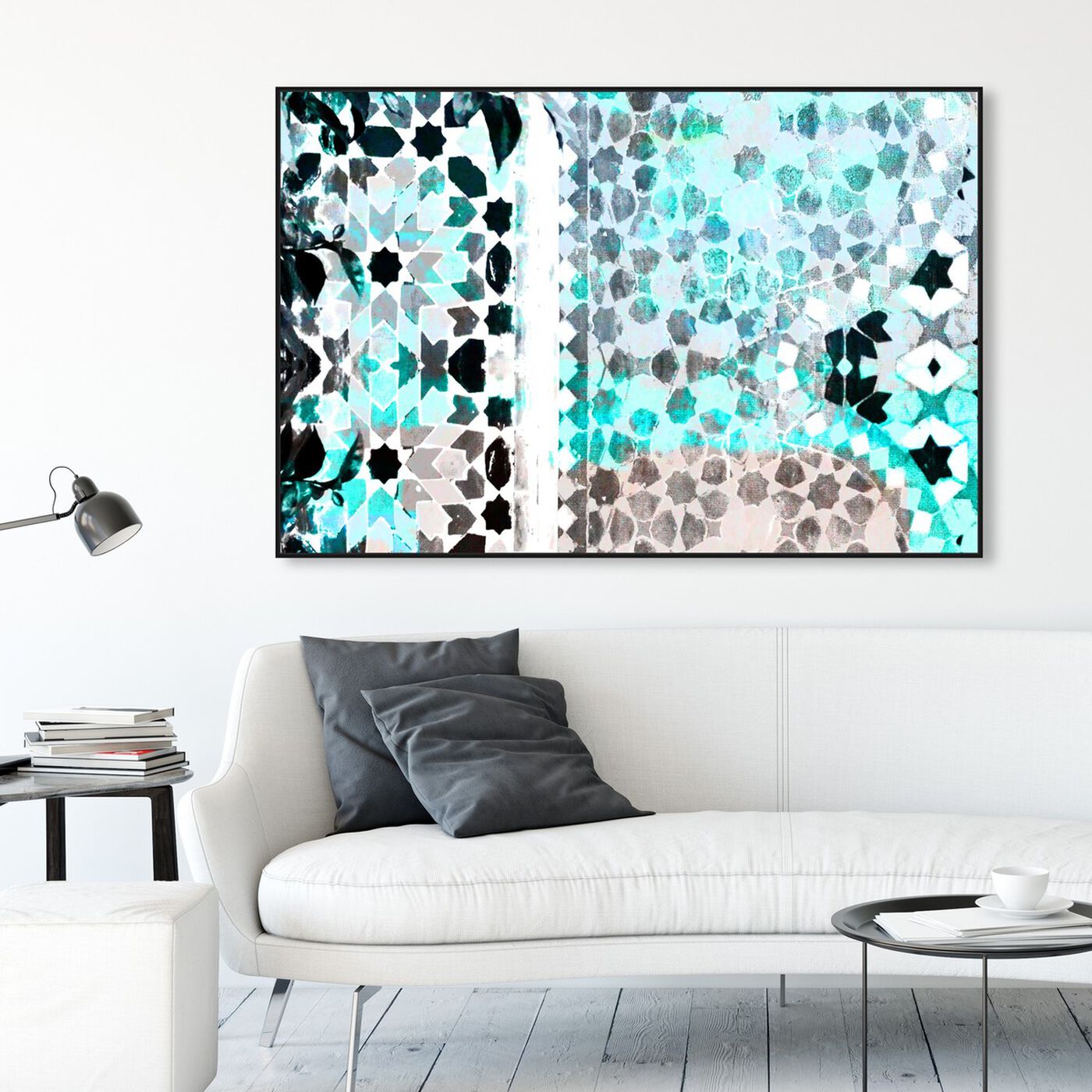 Hanging view of Zahir featuring abstract and patterns art.