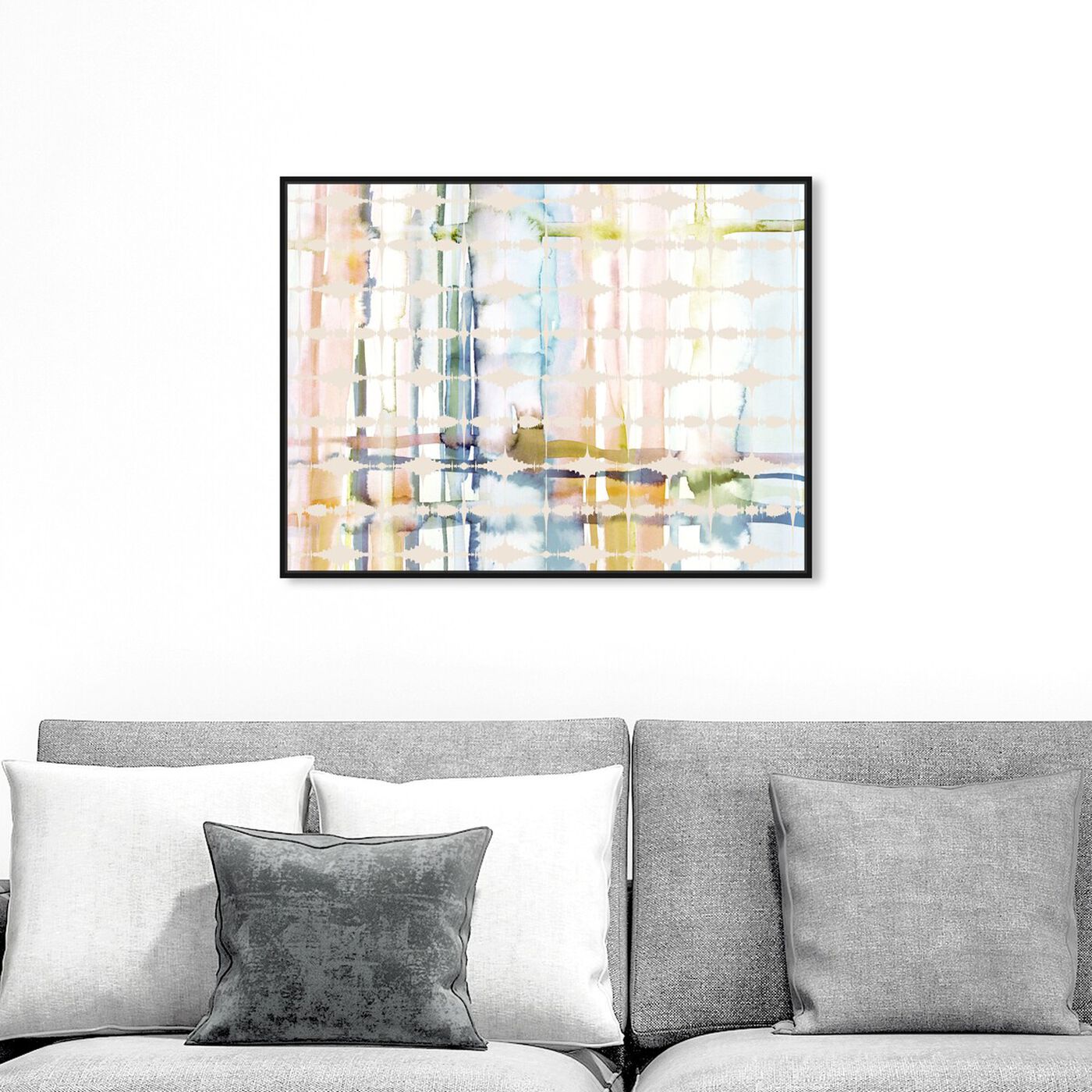 Hanging view of Paradise featuring abstract and watercolor art.