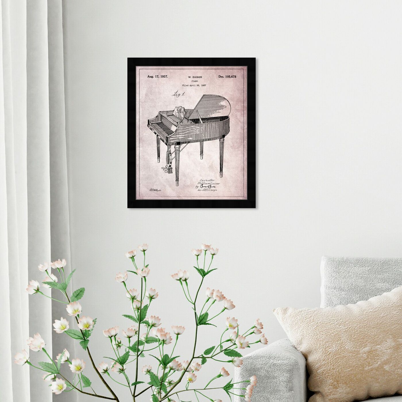 Hanging view of Piano 1937 featuring music and dance and music instruments art.