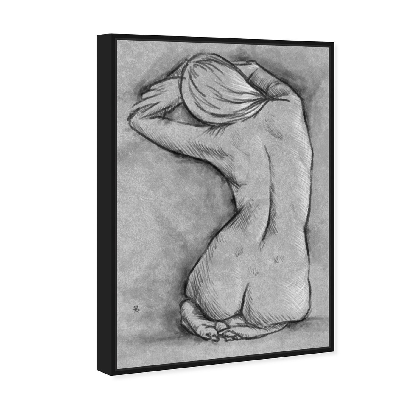 Angled view of Nude In Gray featuring people and portraits and nudes art.
