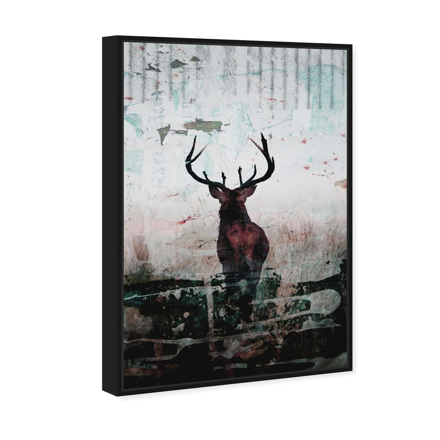 Angled view of Red Stag featuring animals and zoo and wild animals art.