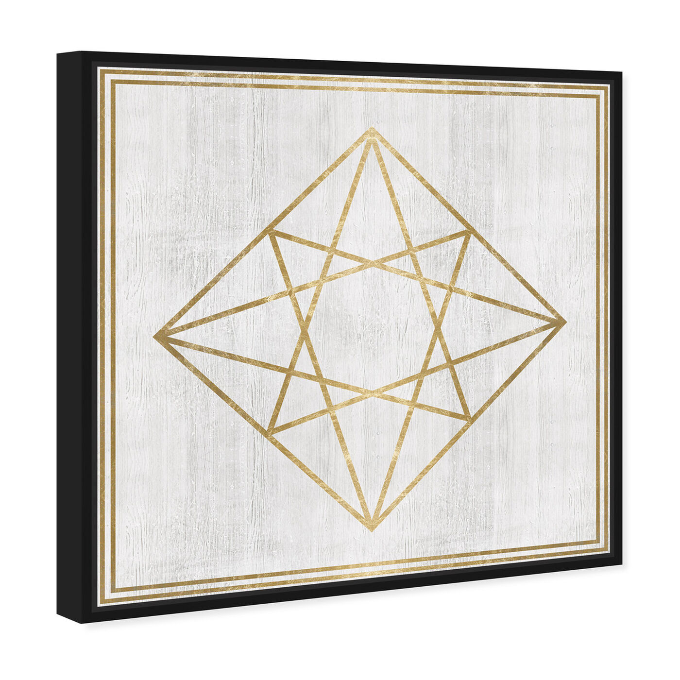 Angled view of Whitewash Wood Geometric Diamond featuring abstract and geometric art.