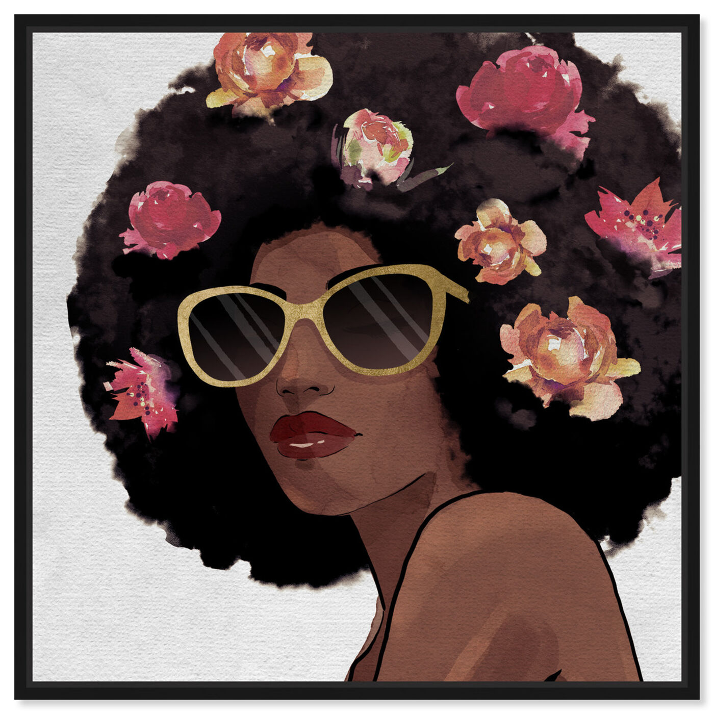Front view of Flowers to Inspire Shades featuring fashion and glam and portraits art.