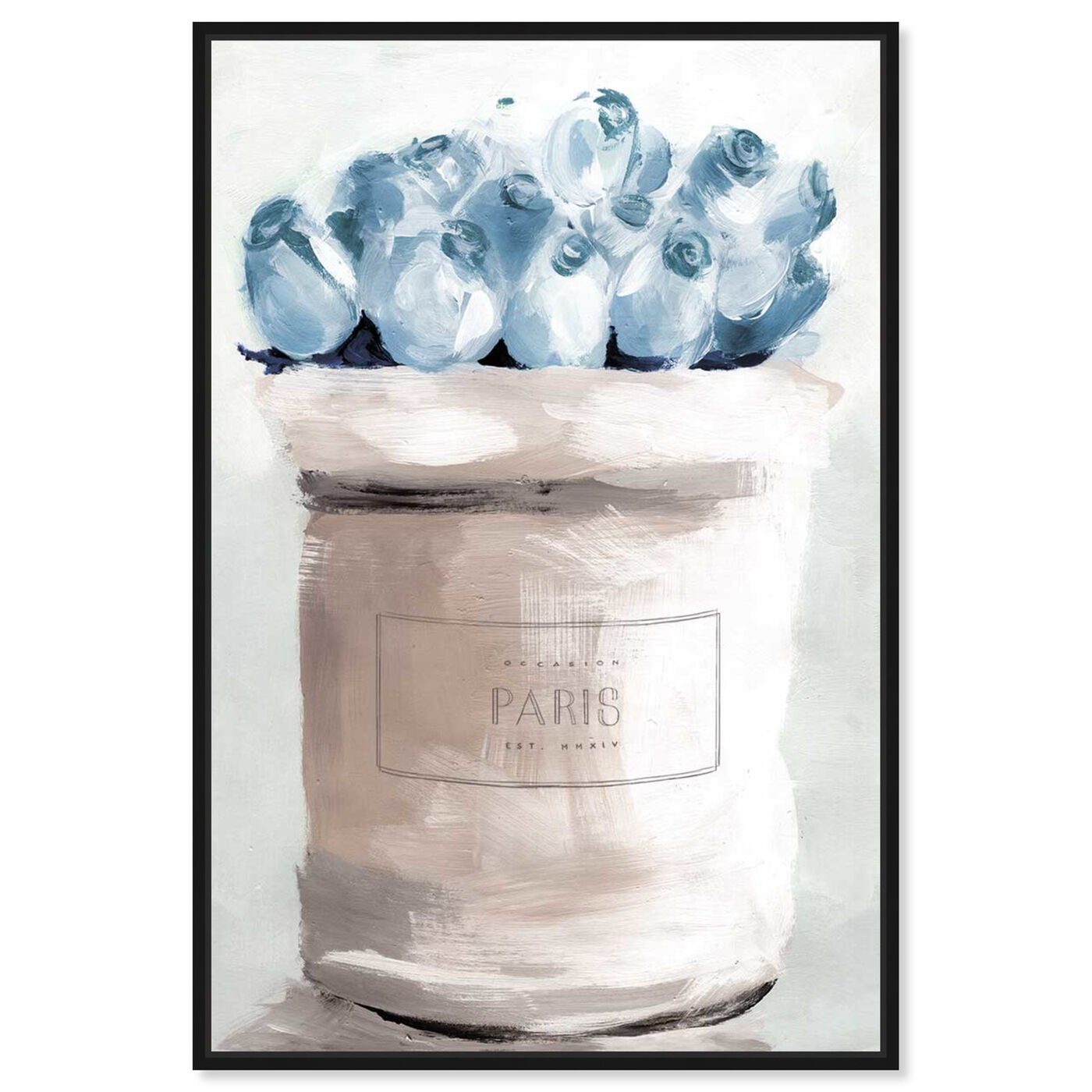 Front view of Blue Flowers From Paris featuring fashion and glam and fashion art.