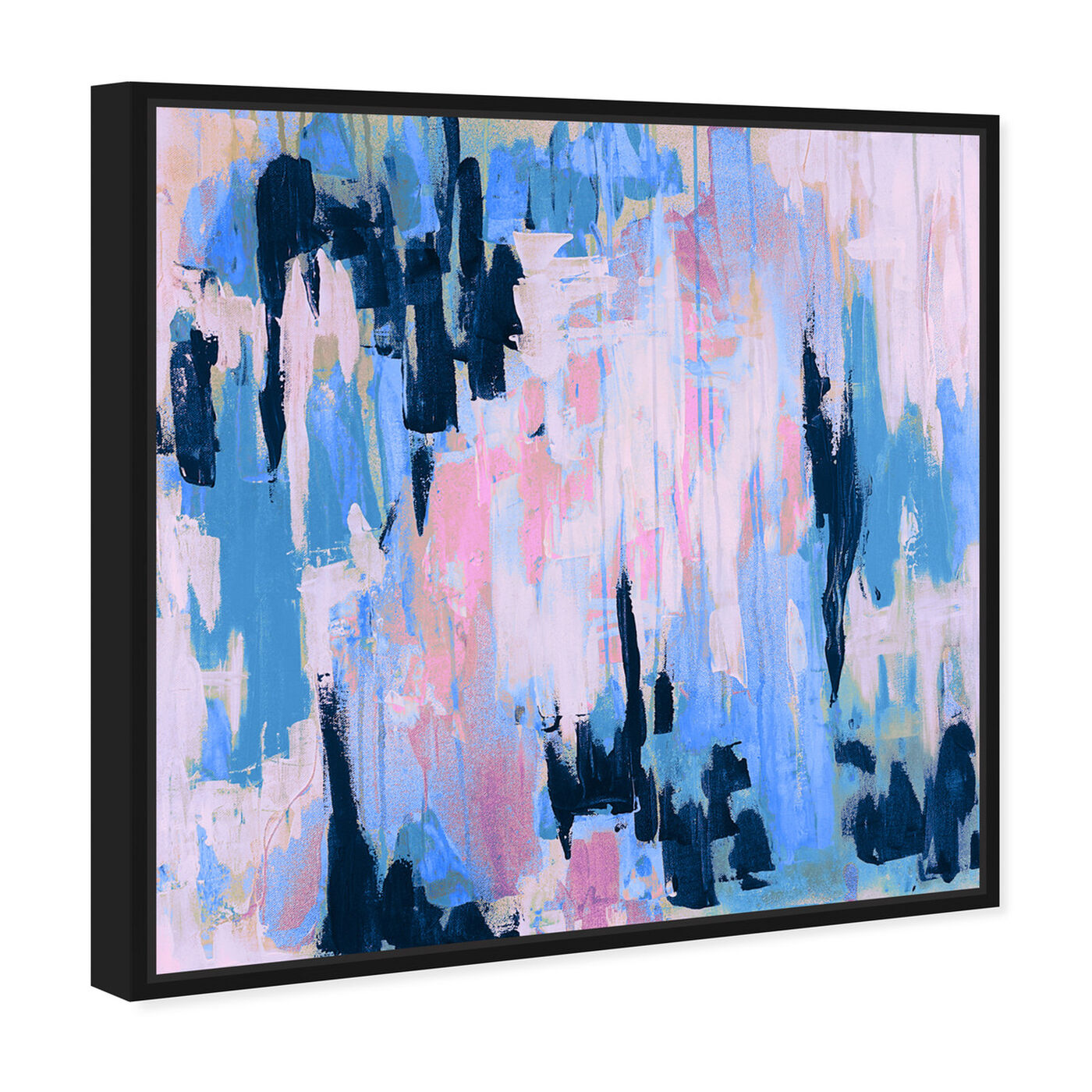 Angled view of Marissa Anderson - Blush and Aqua Swan Lake featuring abstract and paint art.