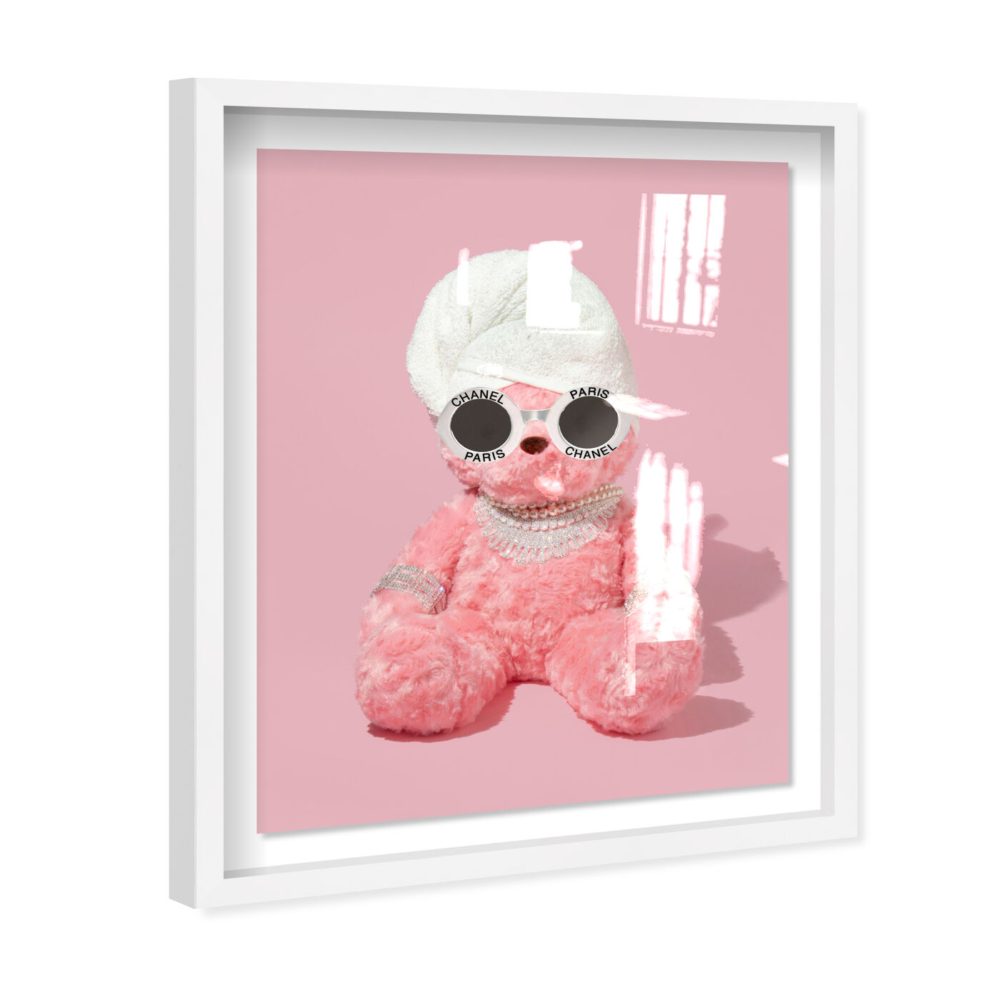 Teddy The Bae Pink - Displayed in a shadowbox