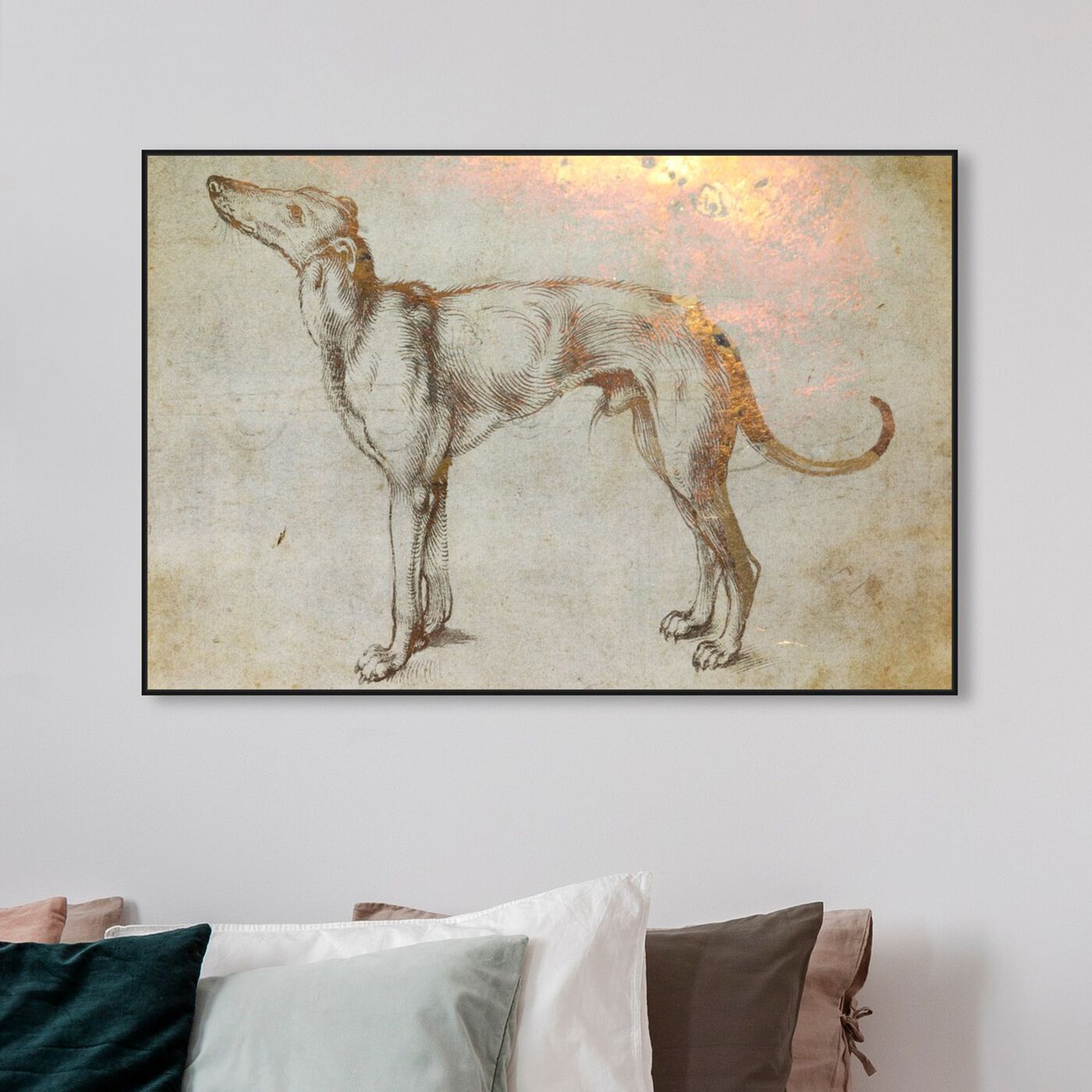 Hanging view of Galgo featuring animals and dogs and puppies art.