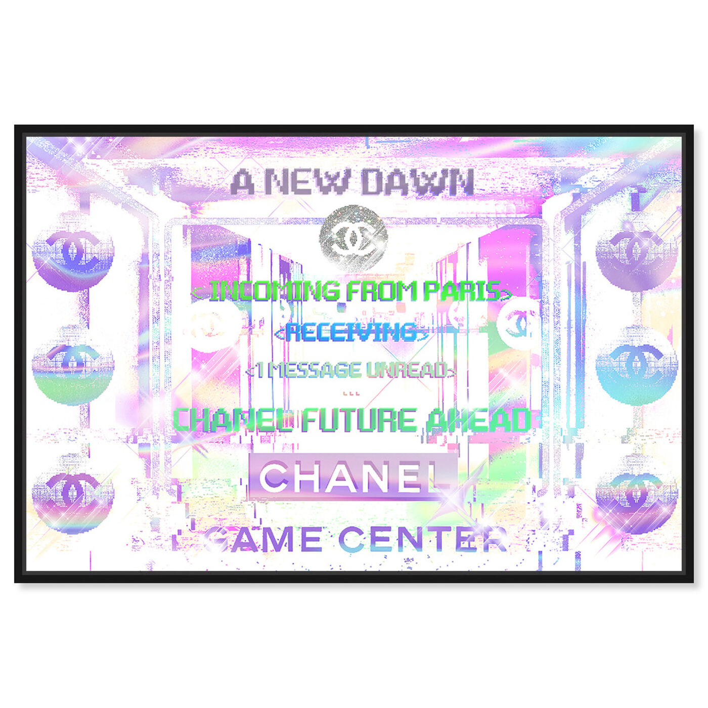 Front view of Parisian Game Center Holo featuring fashion and glam and fashion art.