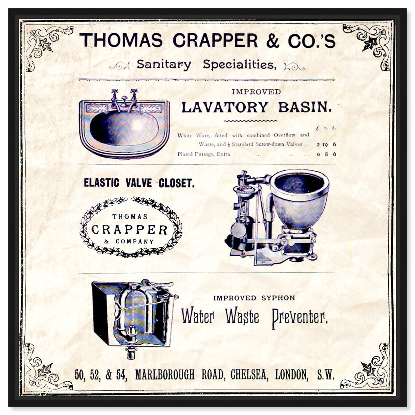 Front view of Thomas Crapper Inventor of the Toilet featuring bath and laundry and toilets art.
