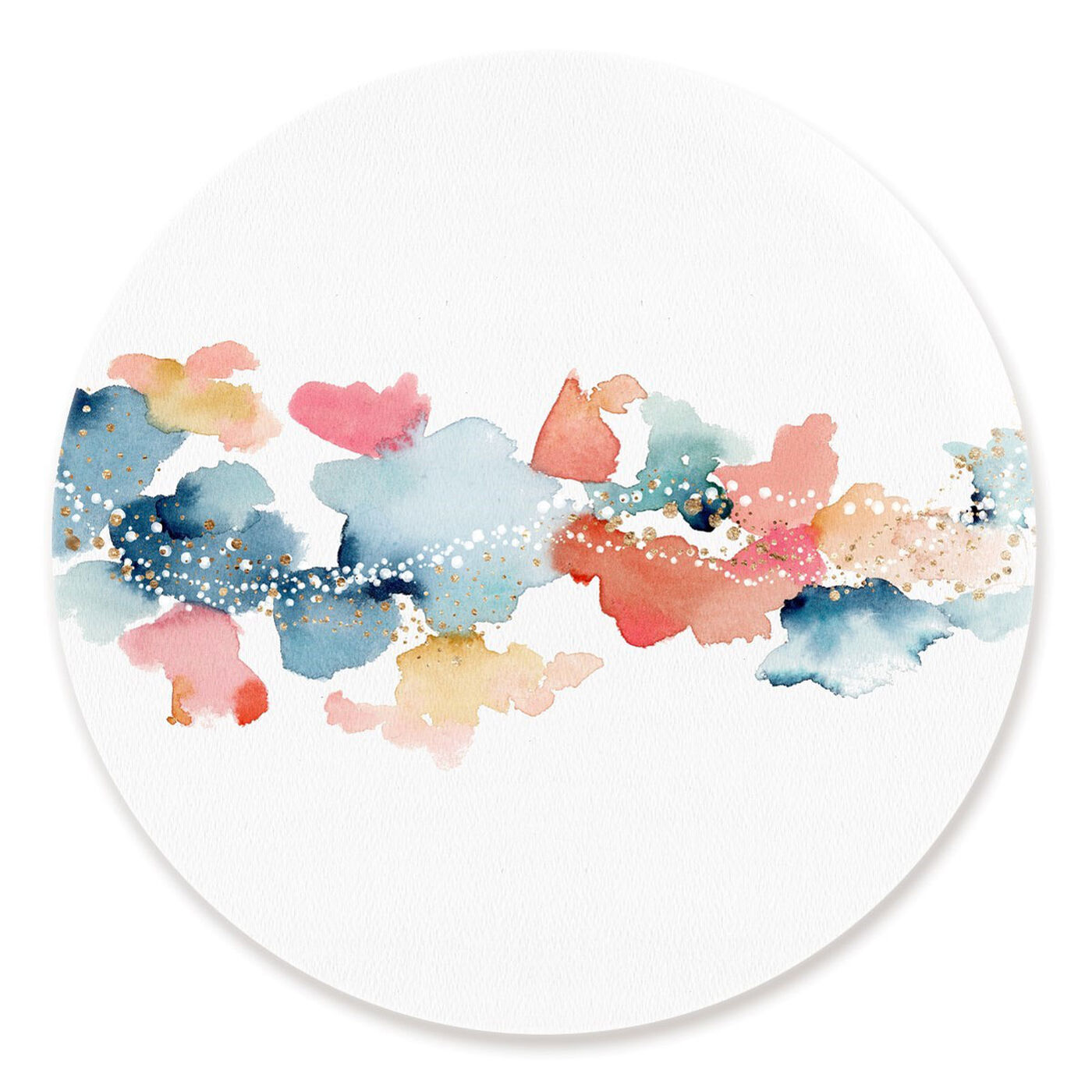 Front view of Beautiful Sky Circle featuring abstract and watercolor art.
