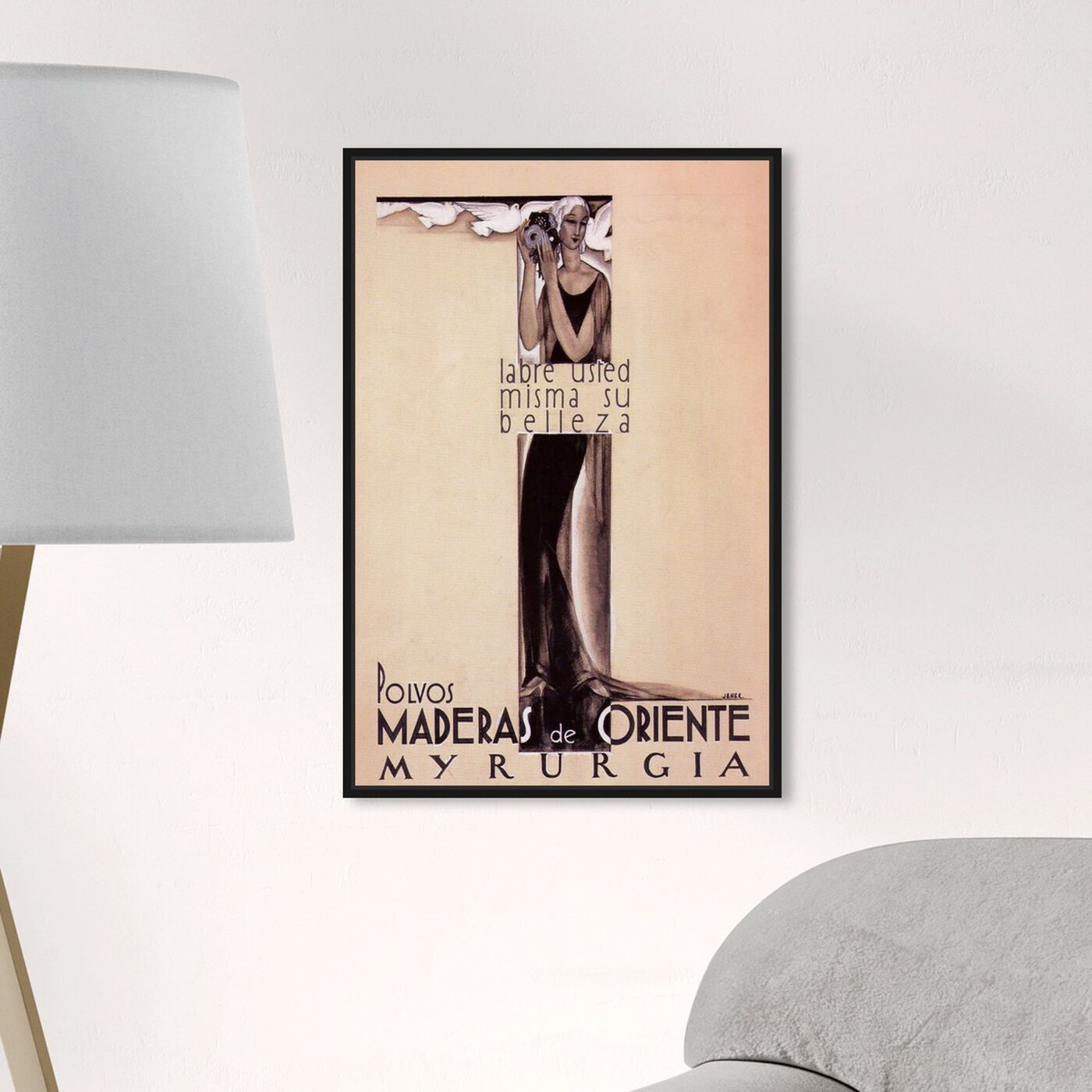Hanging view of Maderas de Oriente Vintage Ad featuring advertising and posters art.