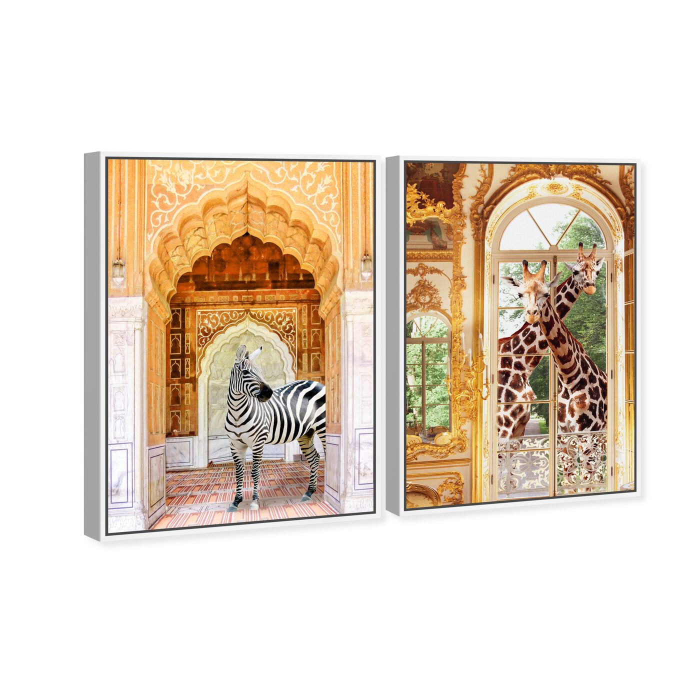 Angled view of Animal Palace Entrance Set featuring animals and zoo and wild animals art.