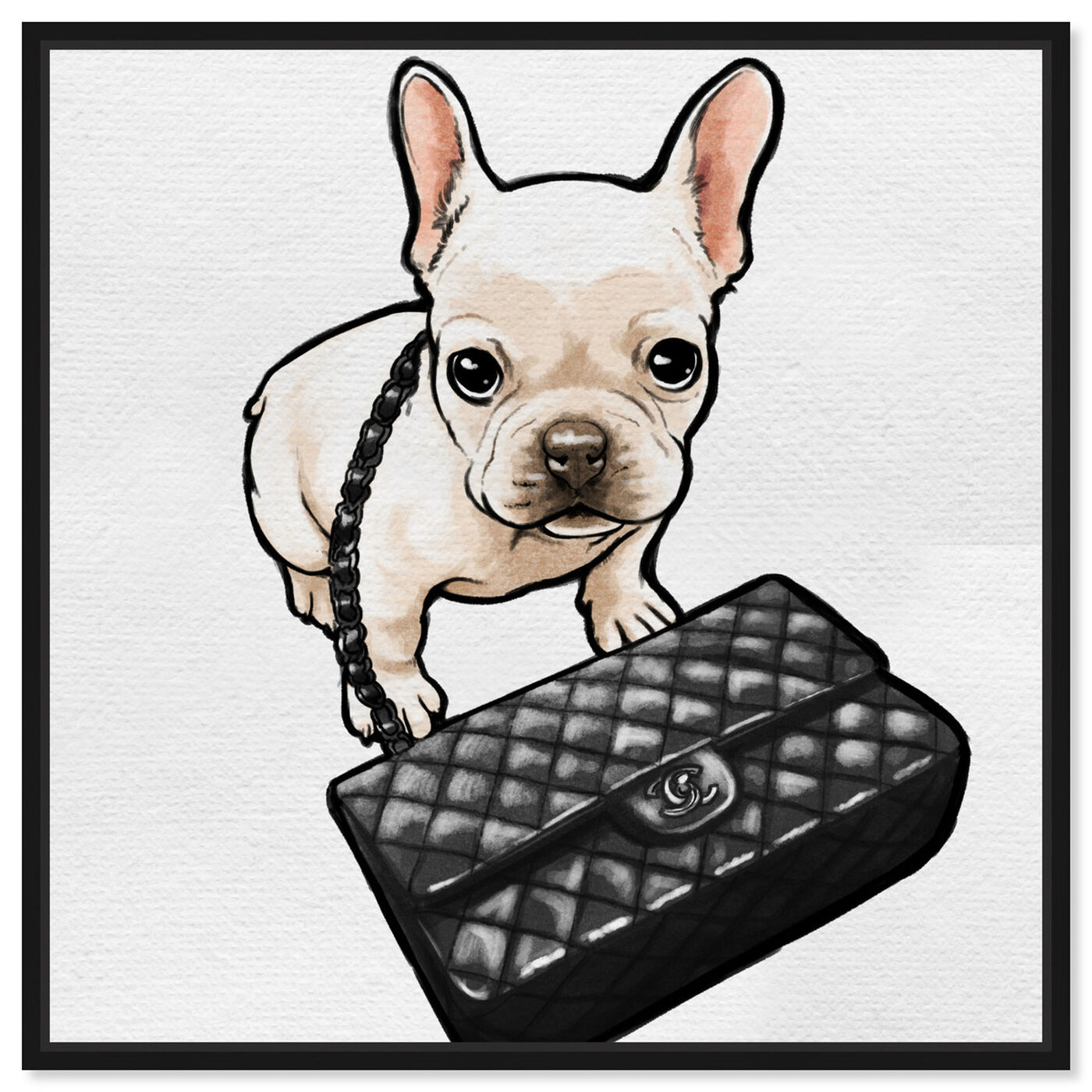 Front view of Classy Frenchie featuring animals and dogs and puppies art.