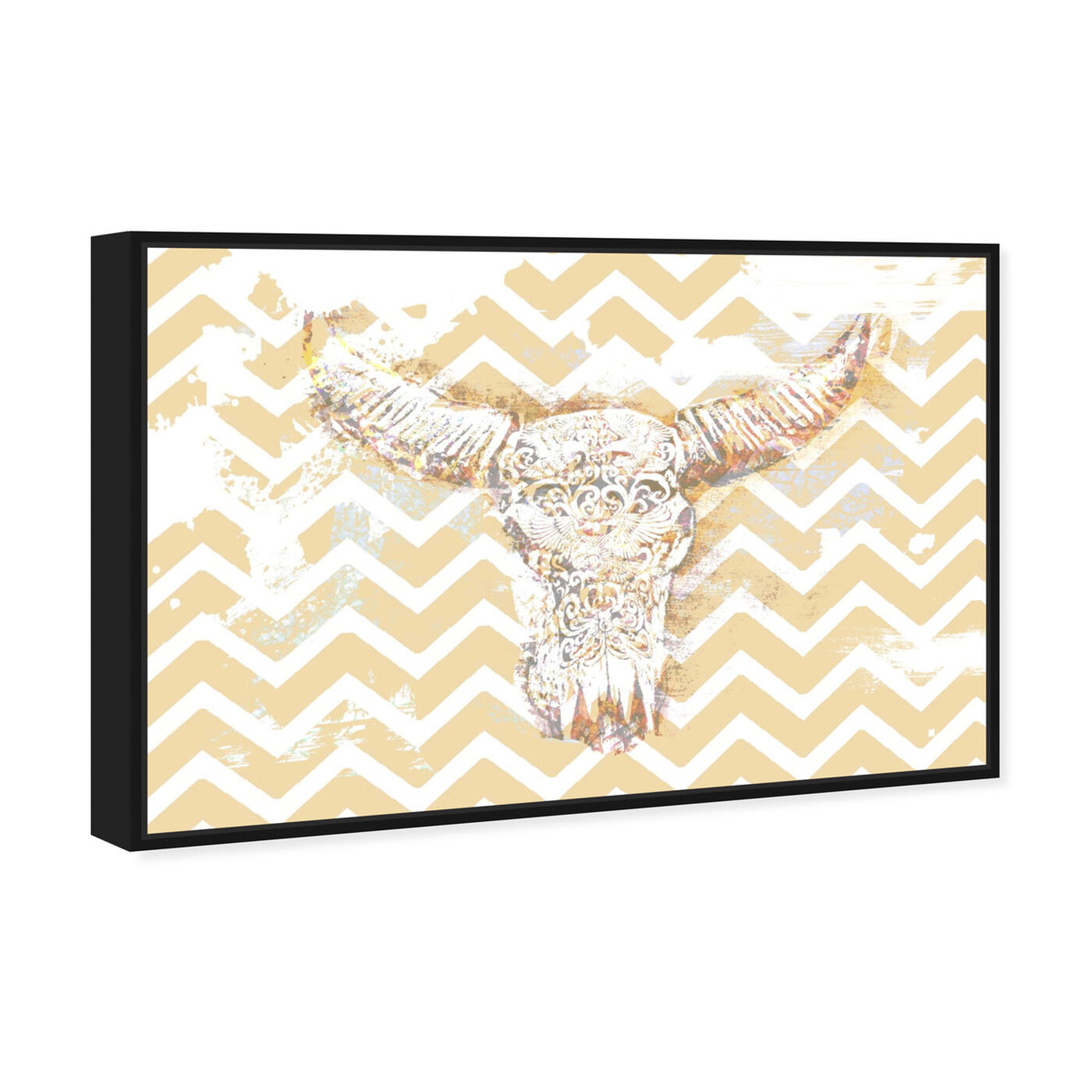 Angled view of Chevron Skull featuring animals and farm animals art.
