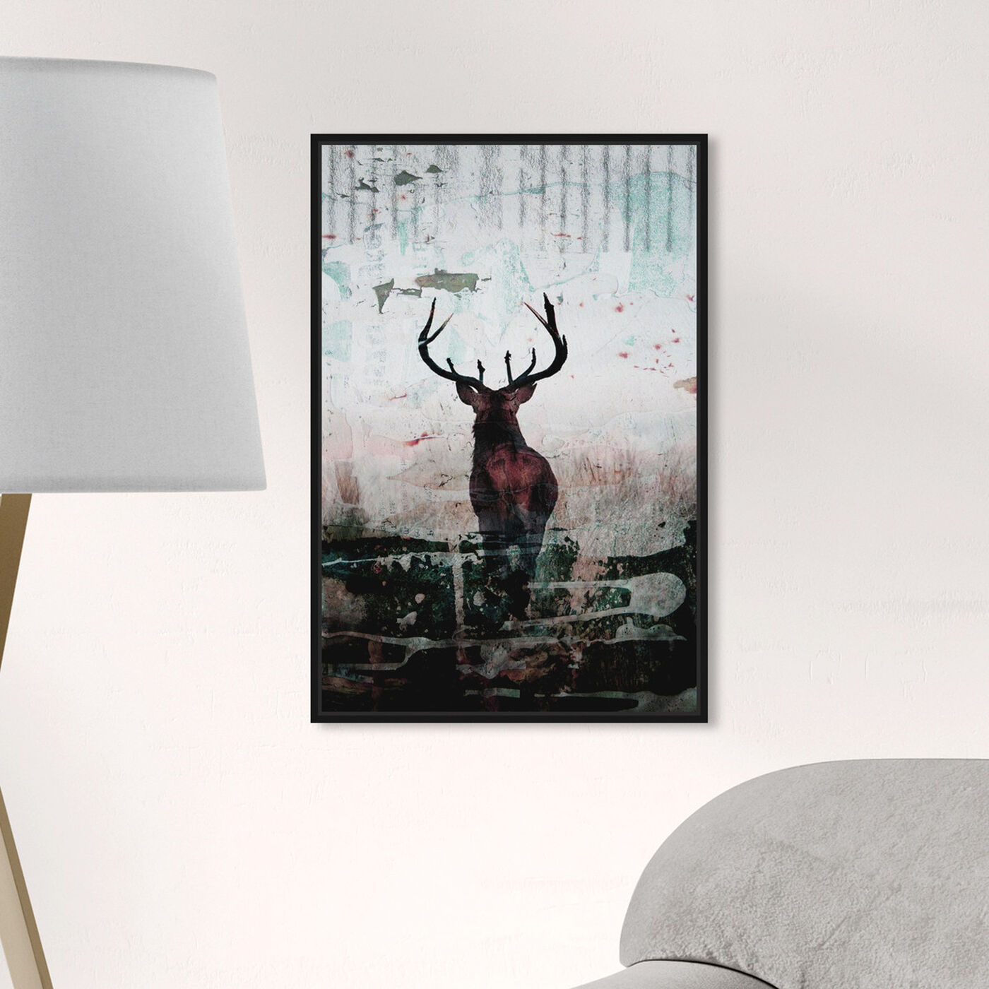 Hanging view of Red Stag featuring animals and zoo and wild animals art.