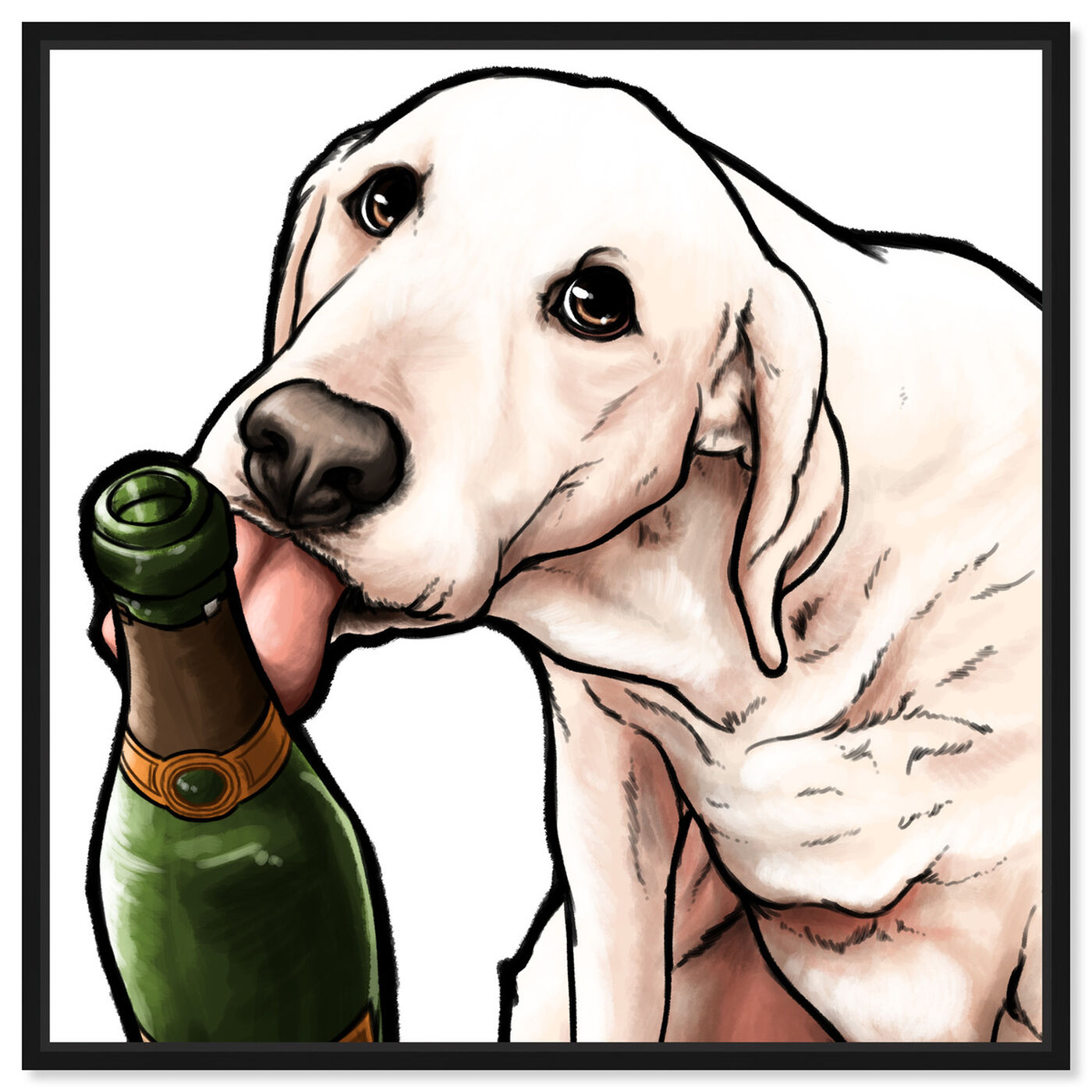Front view of Lab and Bubbly featuring animals and dogs and puppies art.