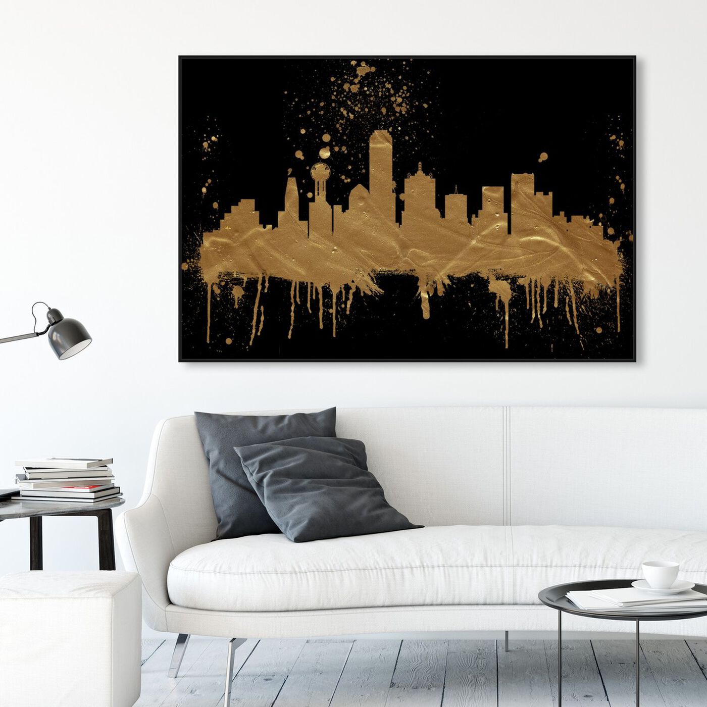 Hanging view of Dallas Skyline featuring cities and skylines and united states cities art.