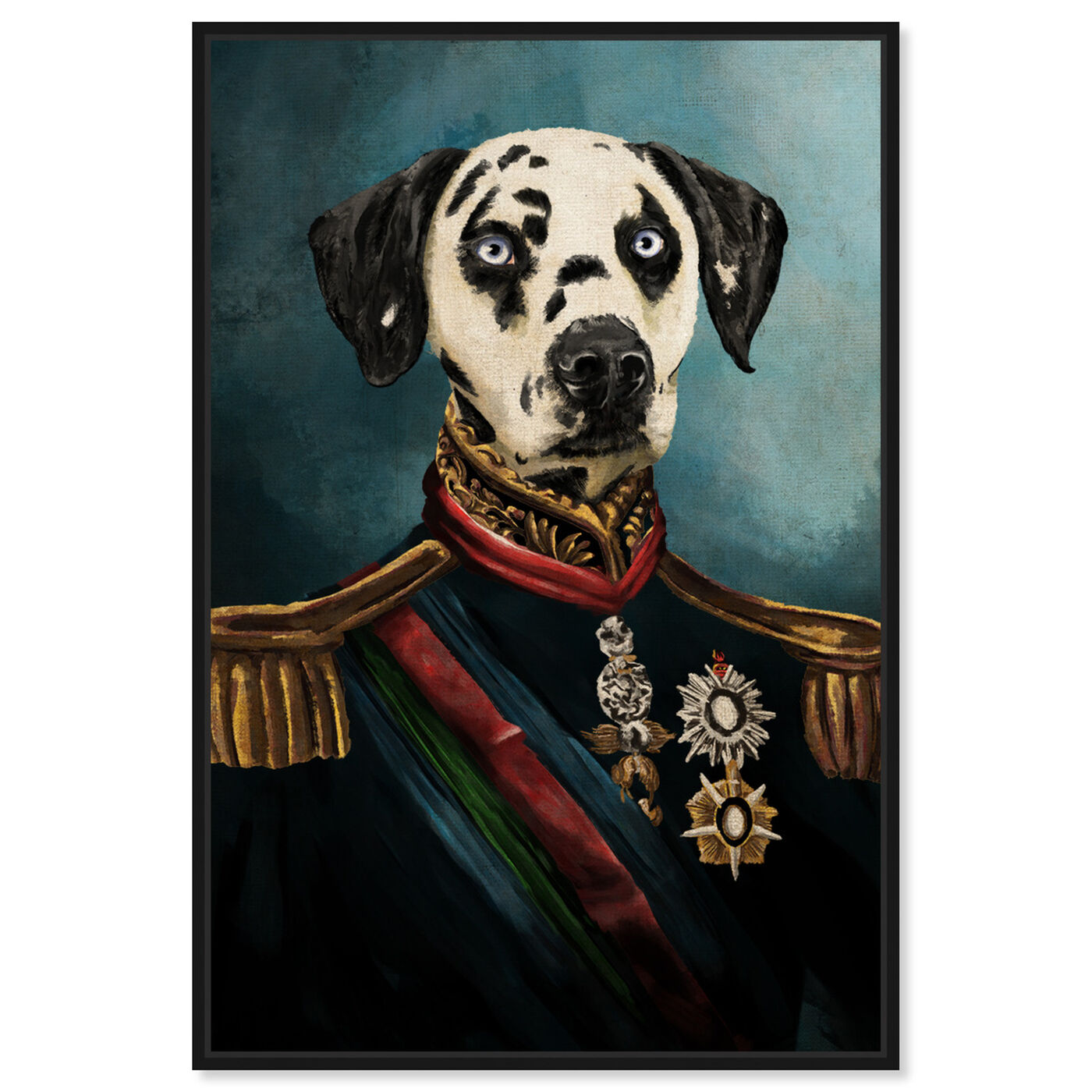 Front view of Dalmation Duke featuring animals and dogs and puppies art.