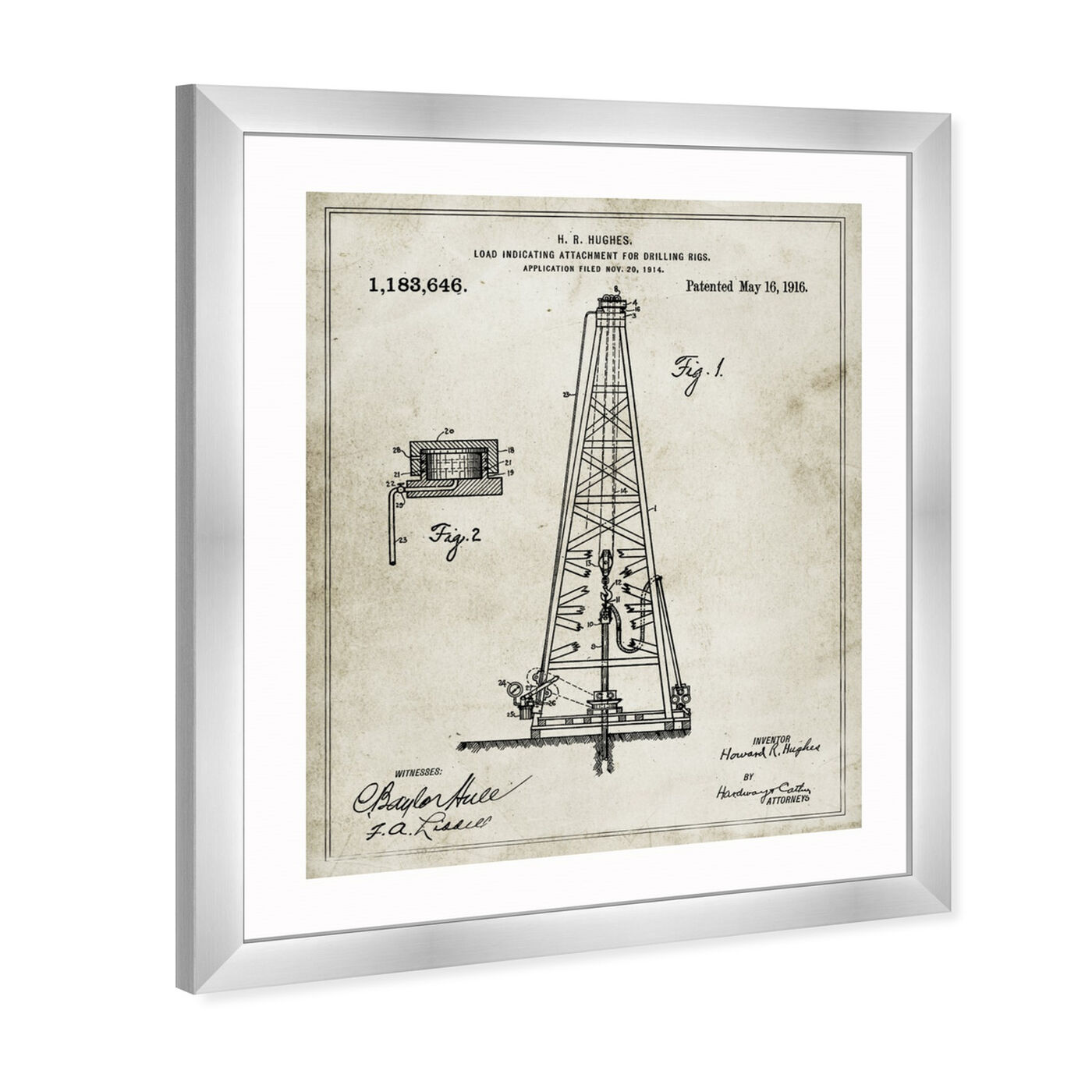 Angled view of Drilling-Rigs 1916 featuring architecture and buildings and structures art.