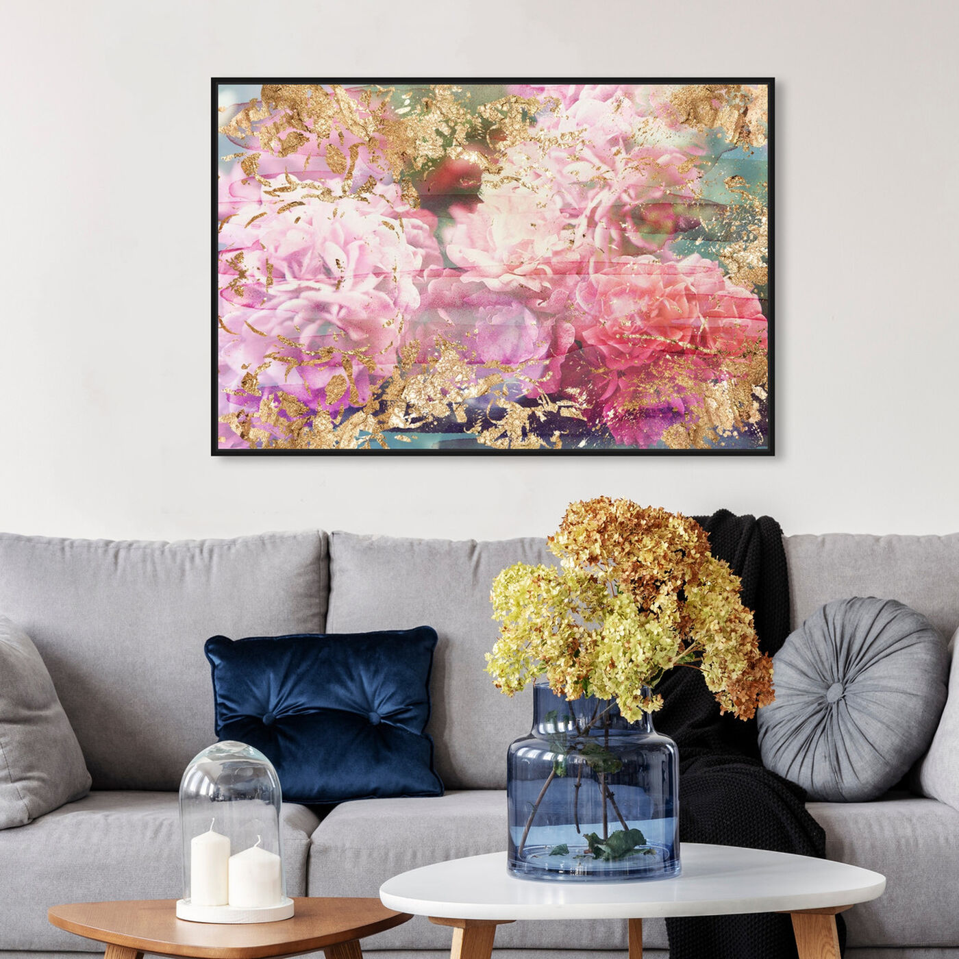 Hanging view of Rose Rhapsody featuring floral and botanical and florals art.