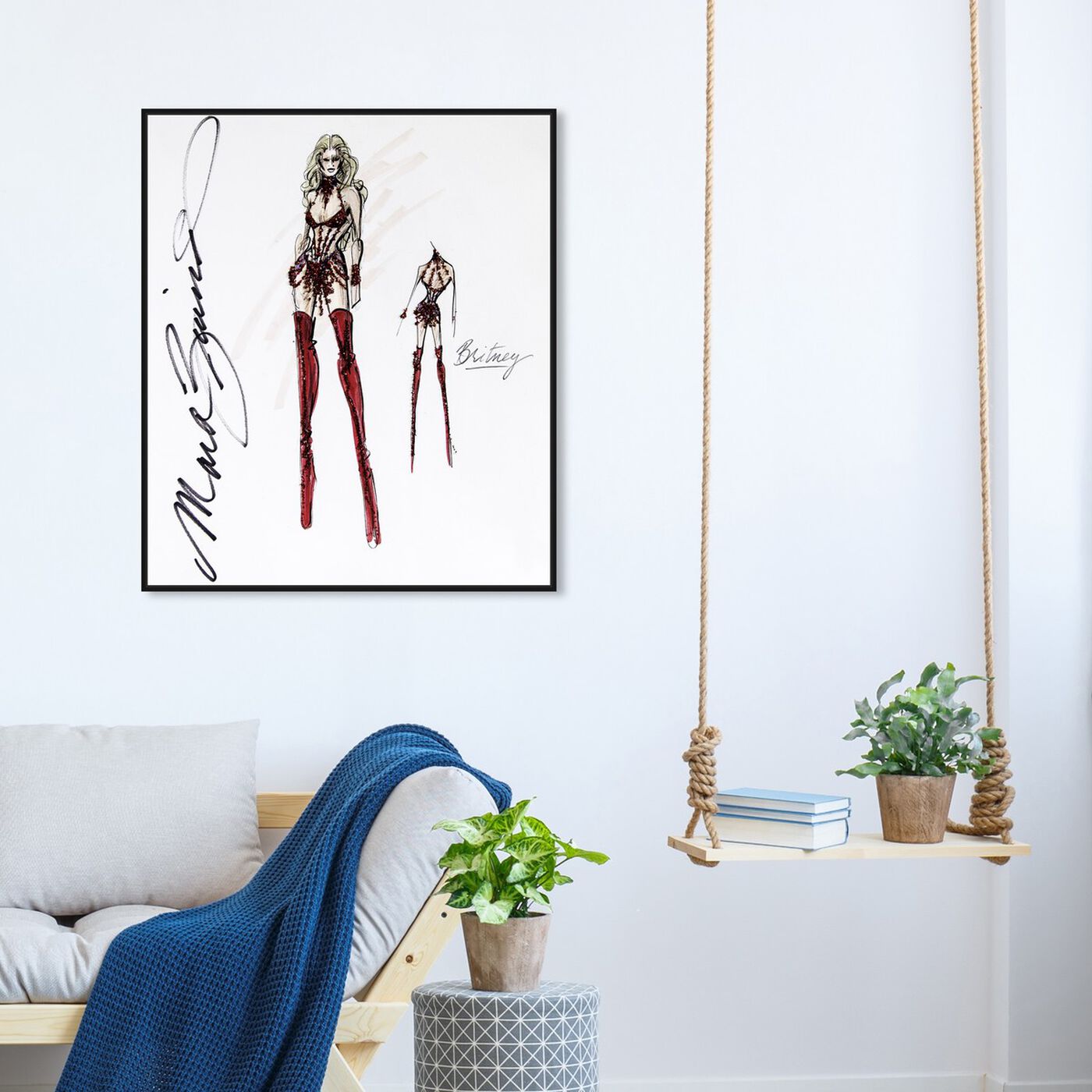 Hanging view of Mark Zunino - Diva Britney featuring fashion and glam and sketches art.