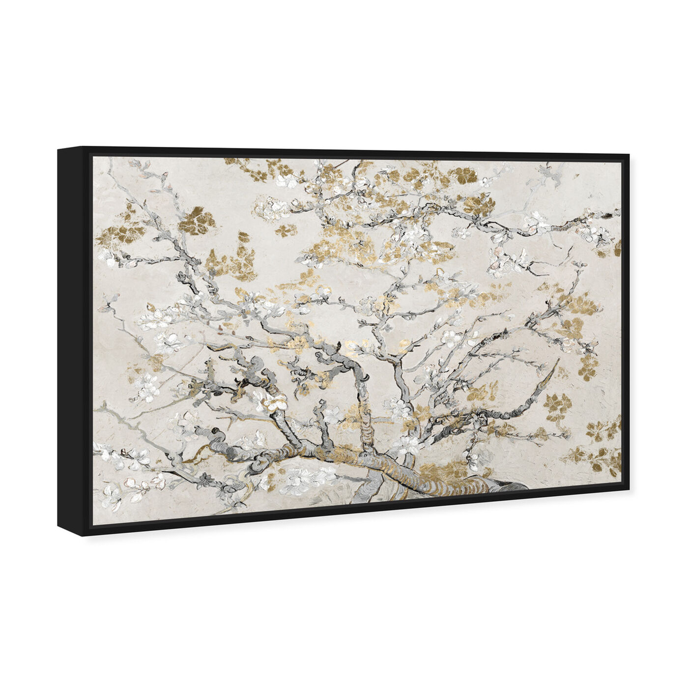 Angled view of Van Gogh in Gold Blossoms Inspiration Light featuring classic and figurative and impressionism art.