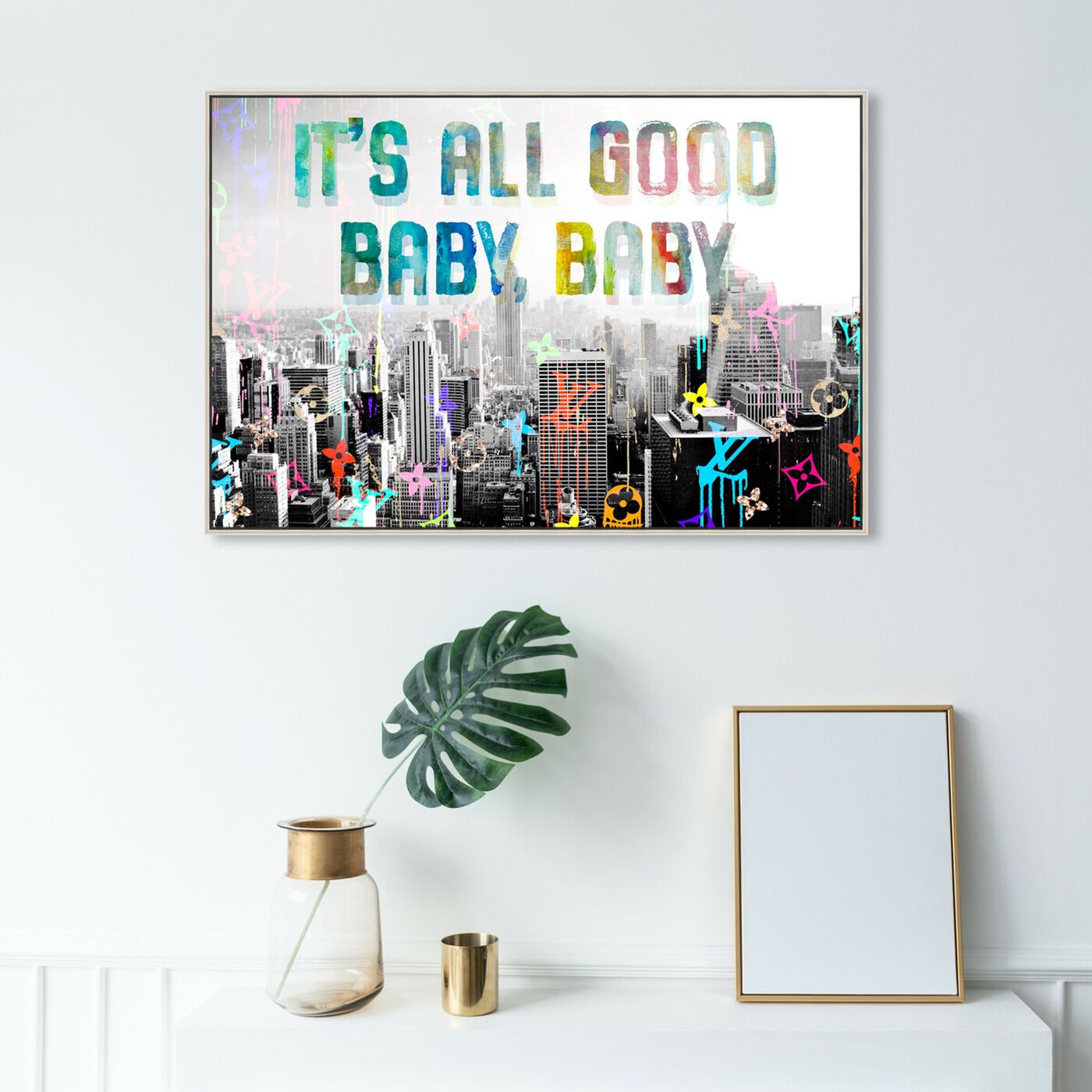 Hanging view of All Good featuring typography and quotes and quotes and sayings art.