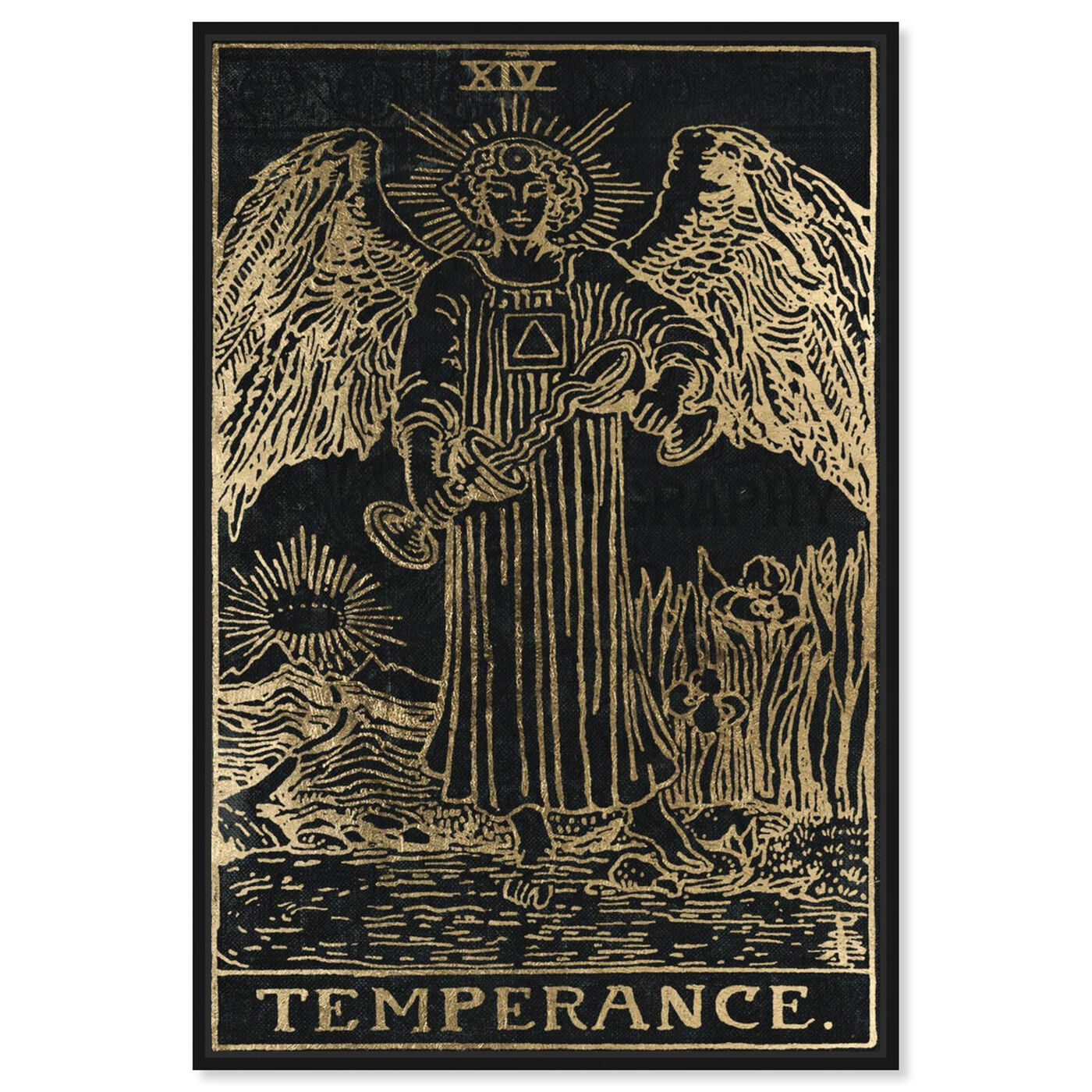 Front view of Temperance Tarot featuring spiritual and religious and astrology art.